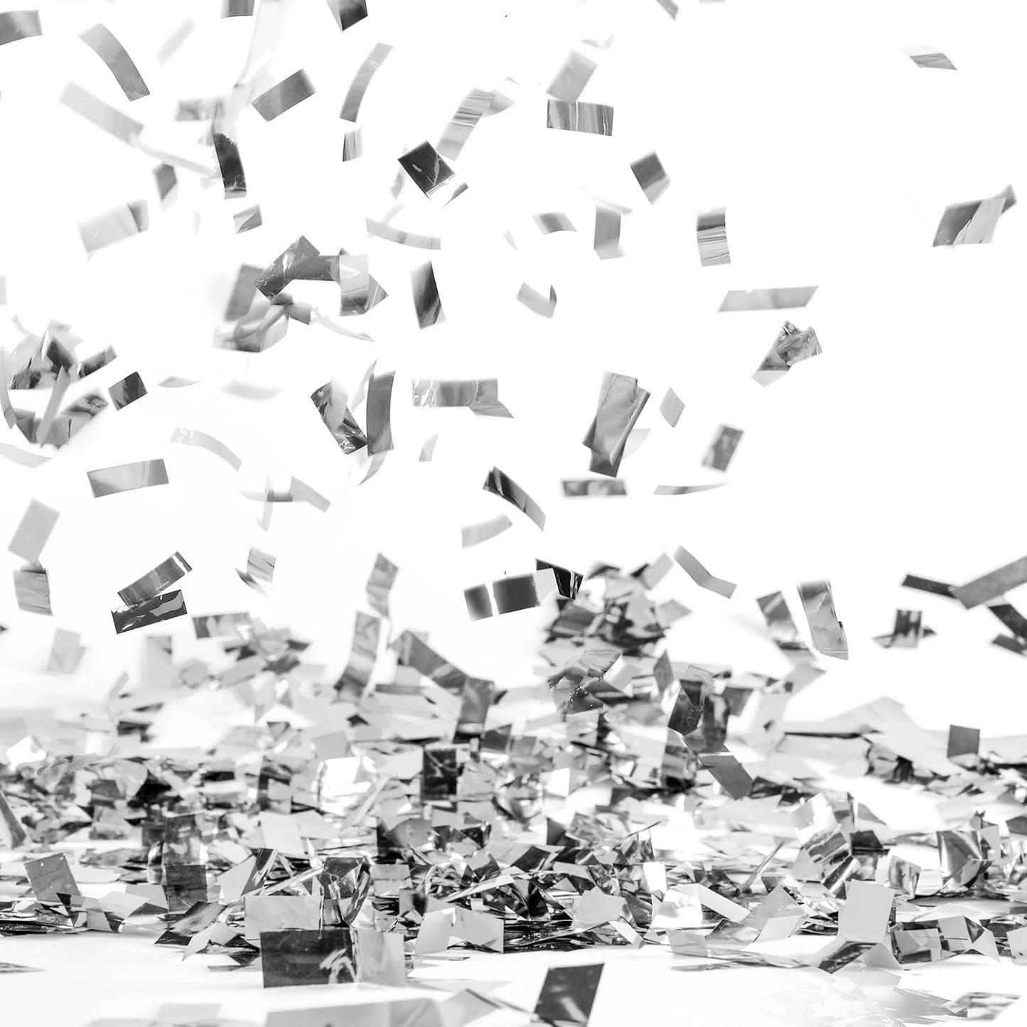 Sumind 200 Grams Gold Silver Large Metallic Confetti Rose Glitter Throwable Table Scatter Foil Confetti for Wedding Birthday Party Baby Shower Graduation Christmas Celebrations(Silver)