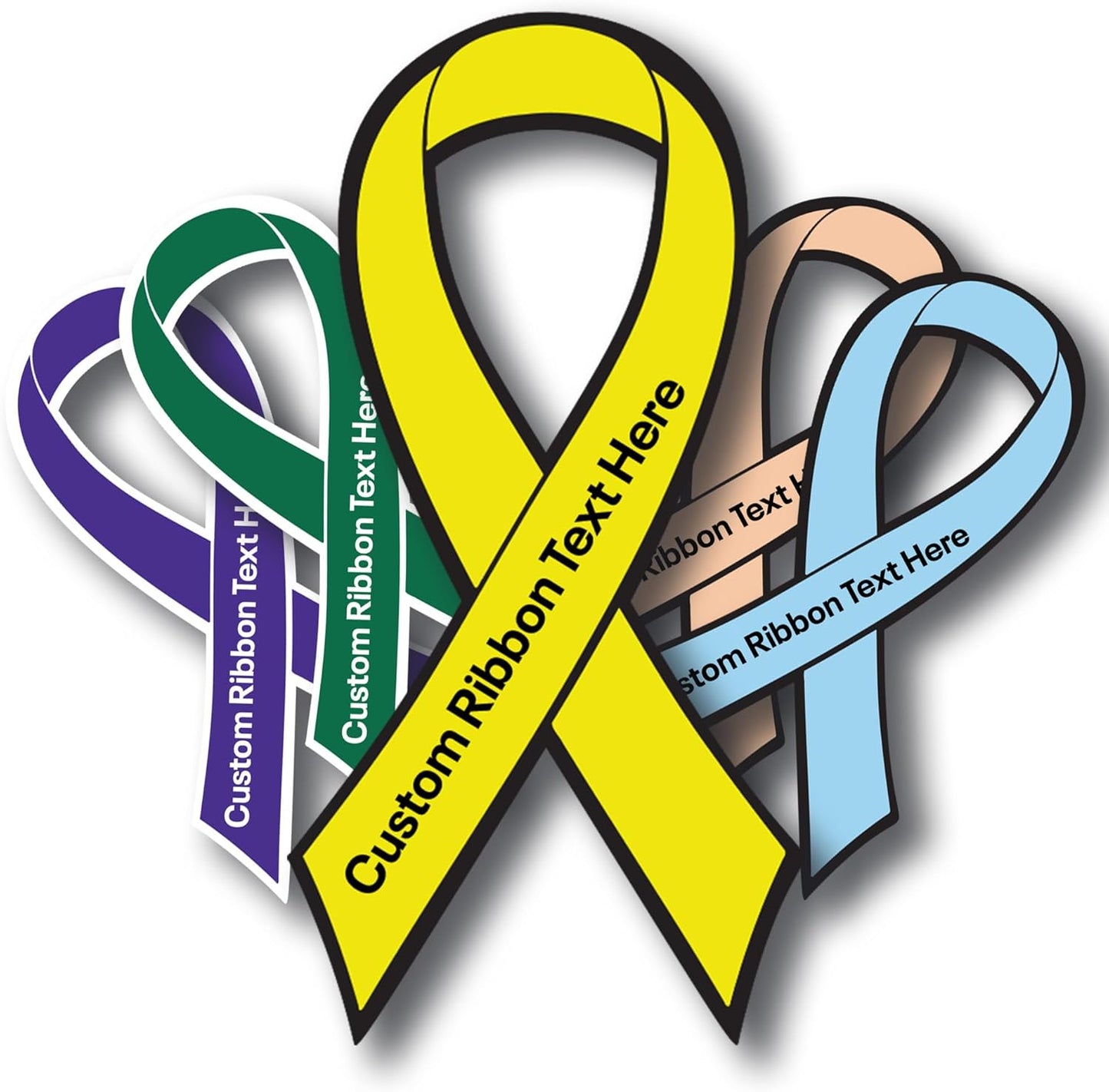 Magnet Me Up Custom Ribbon Magnet Decal, 7x3.5 Inches, Customizable Decal for Businesses, Personal Use, Choose Your Text, Magnetic Vinyl for Car, Truck, and Lockers, Bumper Magnet, Crafted in USA