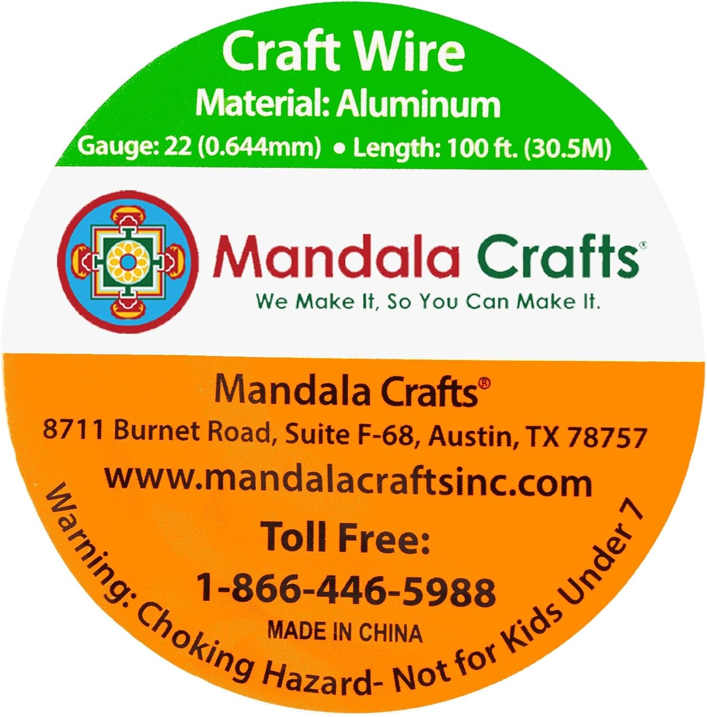 Mandala Crafts 22 Gauge Anodized Aluminum Craft Wire for Jewelry Making - 100 FT Colored Flexible Turquoise Wire - Bendable for Bonsai Armature Crafting Sculpting