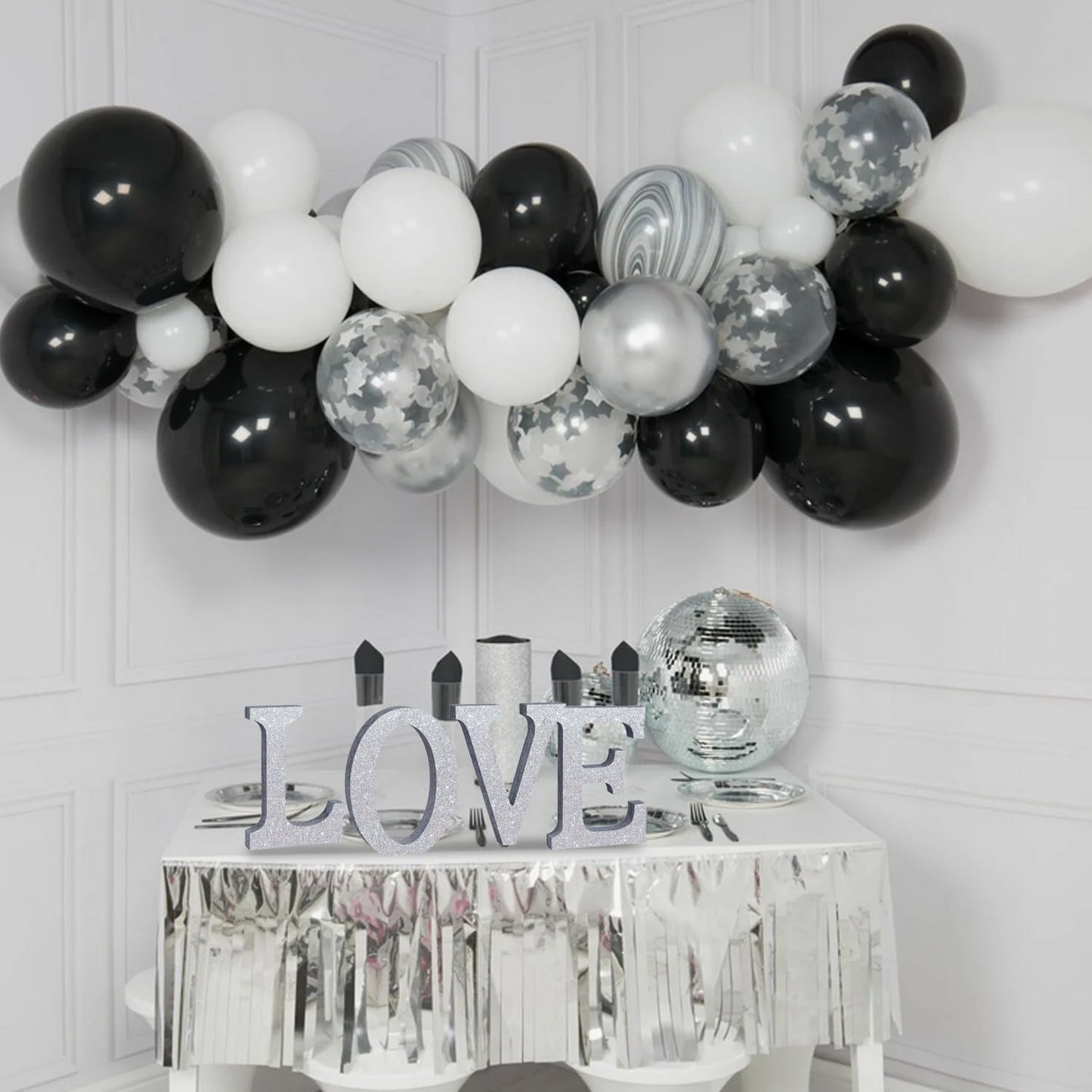 TONIFUL 8 Inch Silver Glitter Letter V Table Centerpiece A-Z Silver Birthday Party Decorations,Silver Alphabet V for Birthday,Chrismas,Graduation,Bridal Shower,Wedding,Anniversary Party Supplies