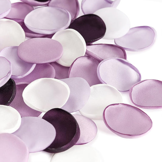 TINGE TIME 400pcs Silk Flower Petals for Wedding, Rose Petals for Decoration, Fake Flower Petals for Bridal Showers, Flower Girl Petals for Anniversaries and Parties (Lavender & Plum)