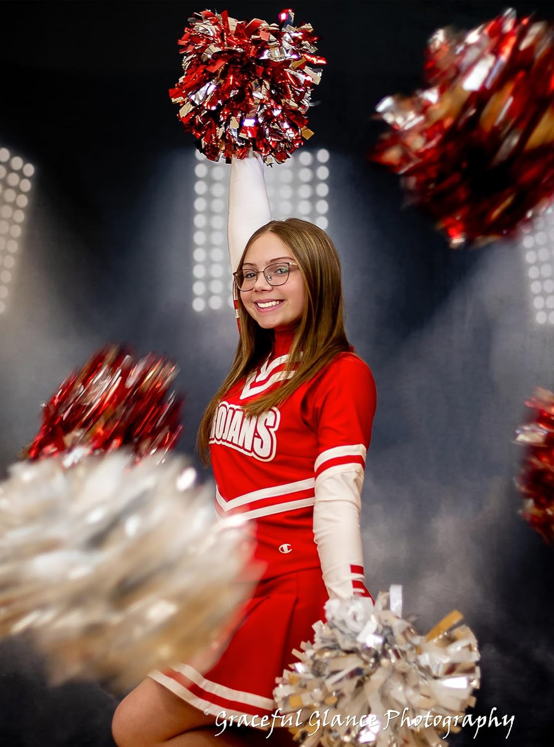 Kate 8x8ft Sports Stadium Photography Background Artistic Backdrop for Portrait Smoky Grey Spotlight Photo Background