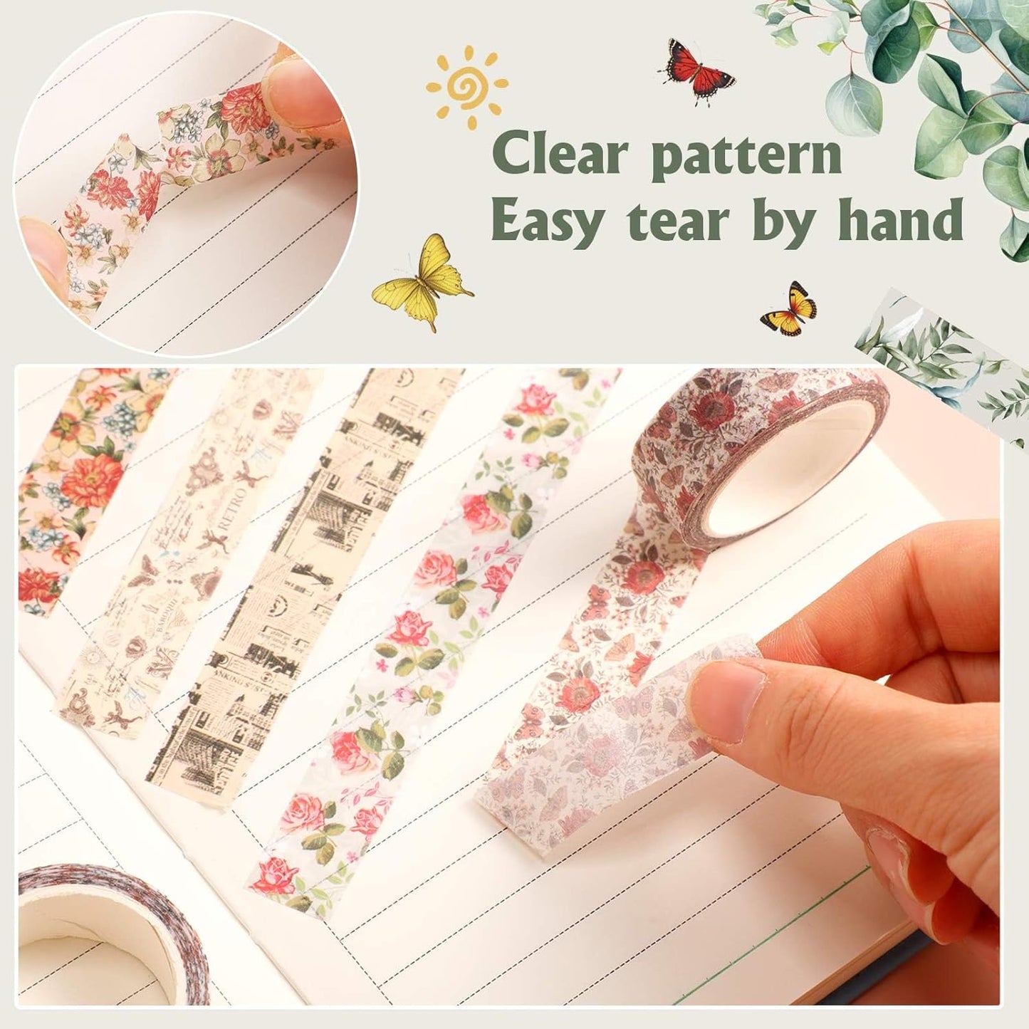 TaoBary 33 Rolls Holiday Plaid Washi Tape, 15 mm Seasonal Washi Tape Set Bohemian Colorful Vintage Cute for Card Wrapping Craft(Vintage Style)