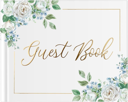 Wedding Guest Book for Guests to Sign, Elegant Wedding Guestbook Ideas, Sign in Book for Bridal and Baby Shower, Polaroid Guest Book, 100 Thick Lined and Blank Pages for Party, Wedding Books