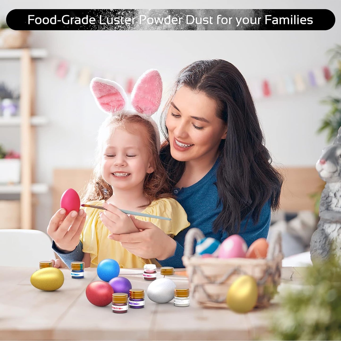 Jelife White Edible Luster Dust - 5 Grams Food Grade Cake Dust Shimmer Powdered, Edible Metallic Powder Food Coloring for Cake Decorating, Chocolates, Fondant, Drinks, Painting & More, Vegan