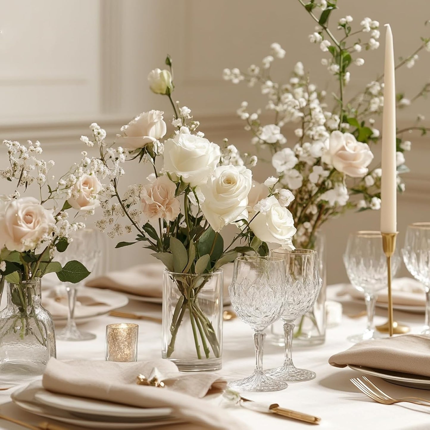 Fixwal 12pcs Vase for Flower 6 Inch Clear Glass Cylinder Vases for Centerpieces, Glass Flower Vase Floating Candle Holder Vase for Table Shelf, Party, Wedding, Home Decor