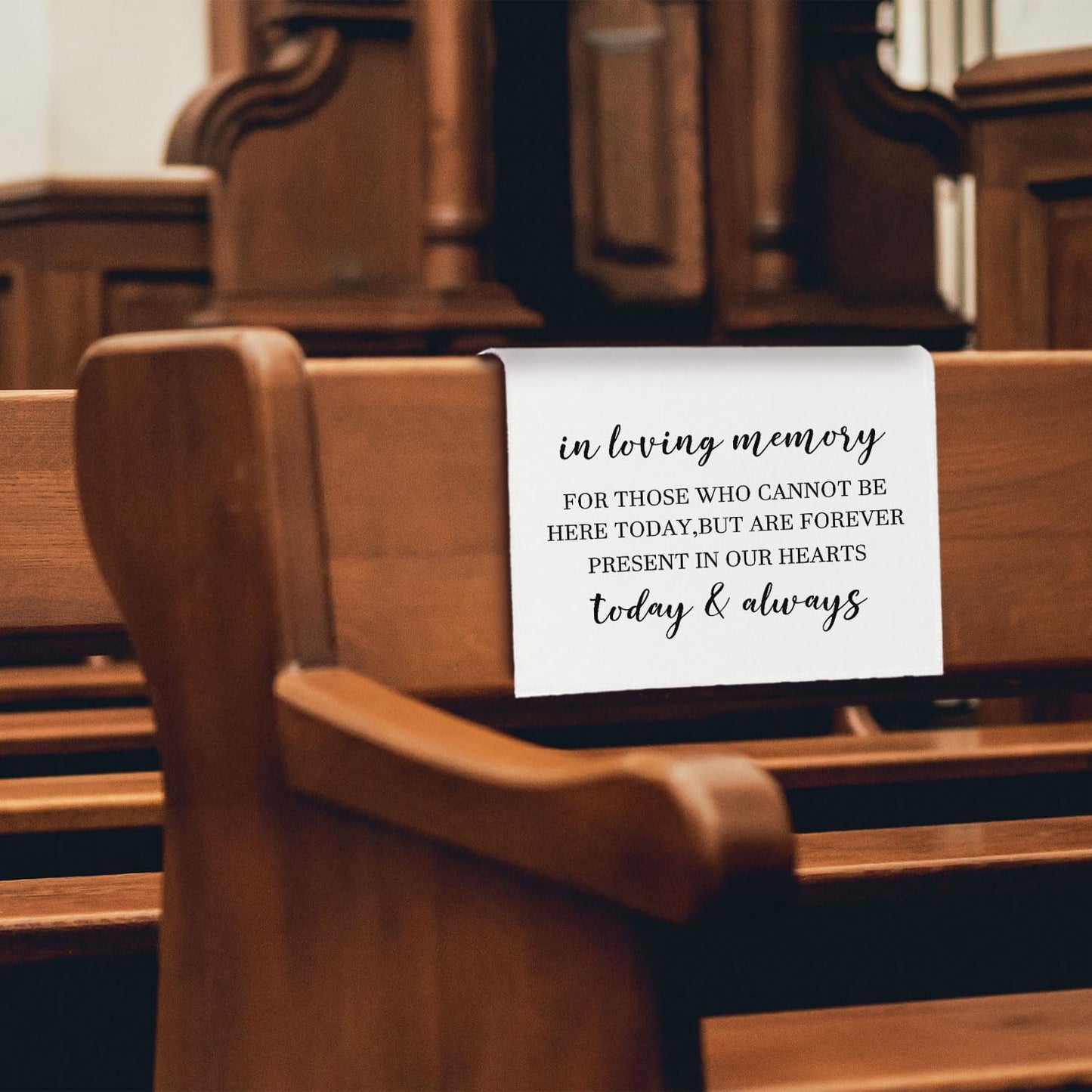 In Loving Memory Wedding Sign, Reserved Memorial Chair Signs Pew Cloths Seating Placeholder, Wedding Decorations for Reception Event Celebrations (today & always, 1 Pc)