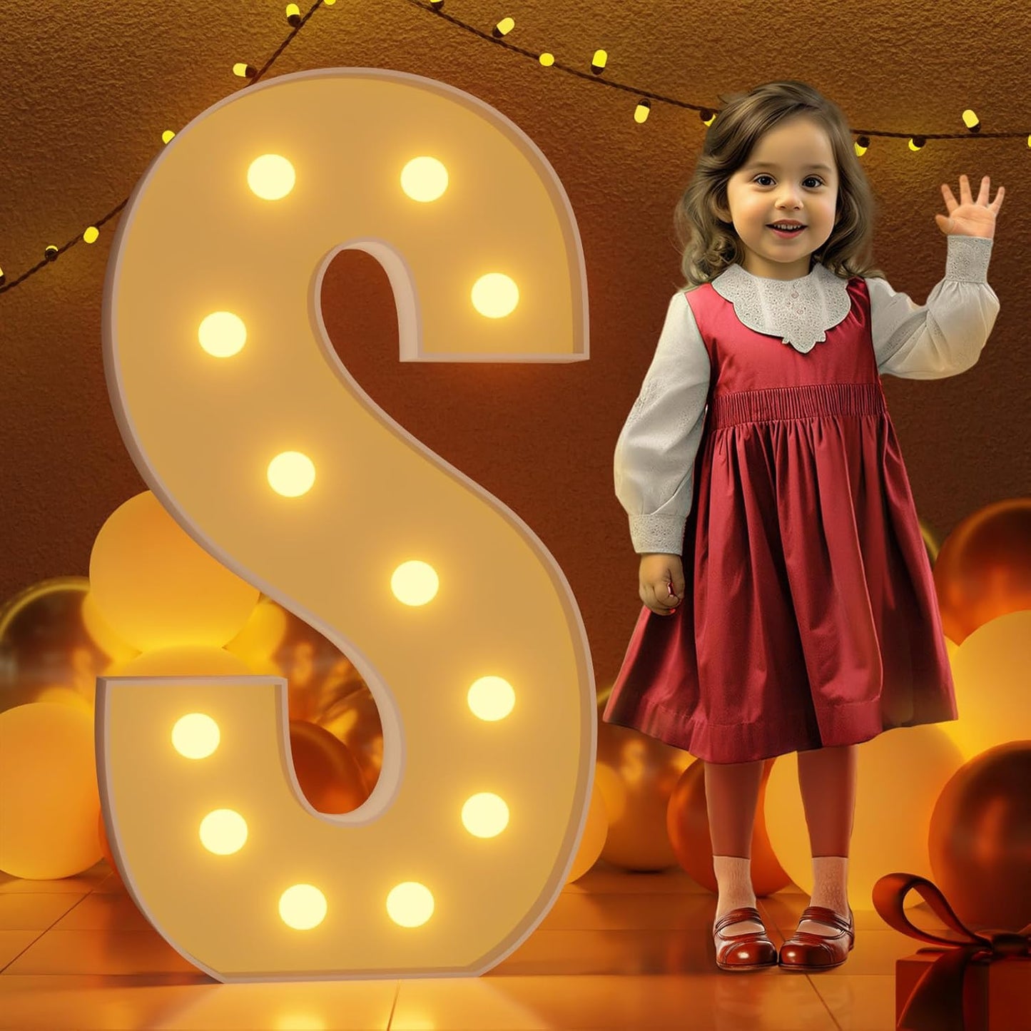 Marquee Letters 4 Feet Tall Large Light Up Letters S Wedding Mr and Mrs Sign Marry Me Engagement Party Decor Yellow Light Birthday Decorations Balloon Arch Kit Foam Sign S