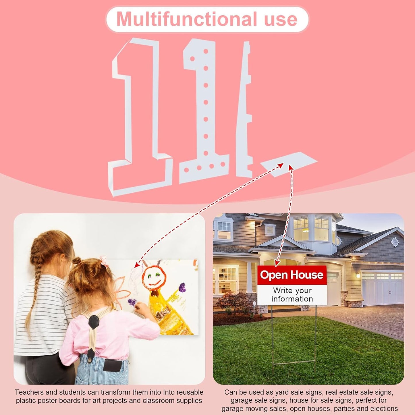 4FT Plastic Marquee Numbers 9 - Light up Numbers Are Made from Corrugated Plastic Board - Quick Assembly Without Tools, Disassembled Components Can Be Used for Photo Wall Decoration, Yard Sale Signs