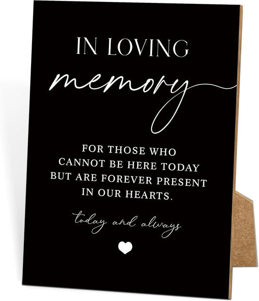 Wedding Memorial Sign, 8x11 Black Minimalist Style Memorial Table Sign for Wedding, In Loving Memory Sign,Wedding Decorations, Wedding Table Decor, Memorial Gifts For Loss of Loved One -8