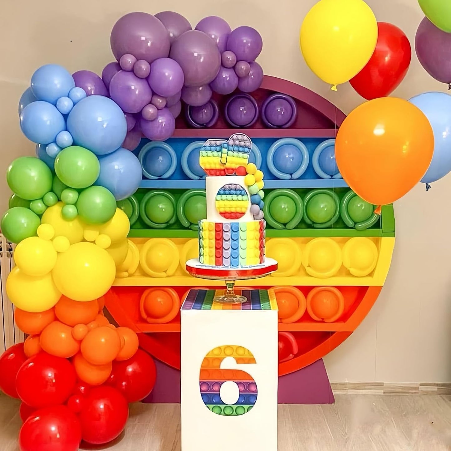 98pack Rainbow Balloons Different Size 18/12/10/5 Inch Rainbow Colorful Balloon Garland Arch Kit for Graduation, Wedding, Birthday, New Year, Anniversary Party Decorations