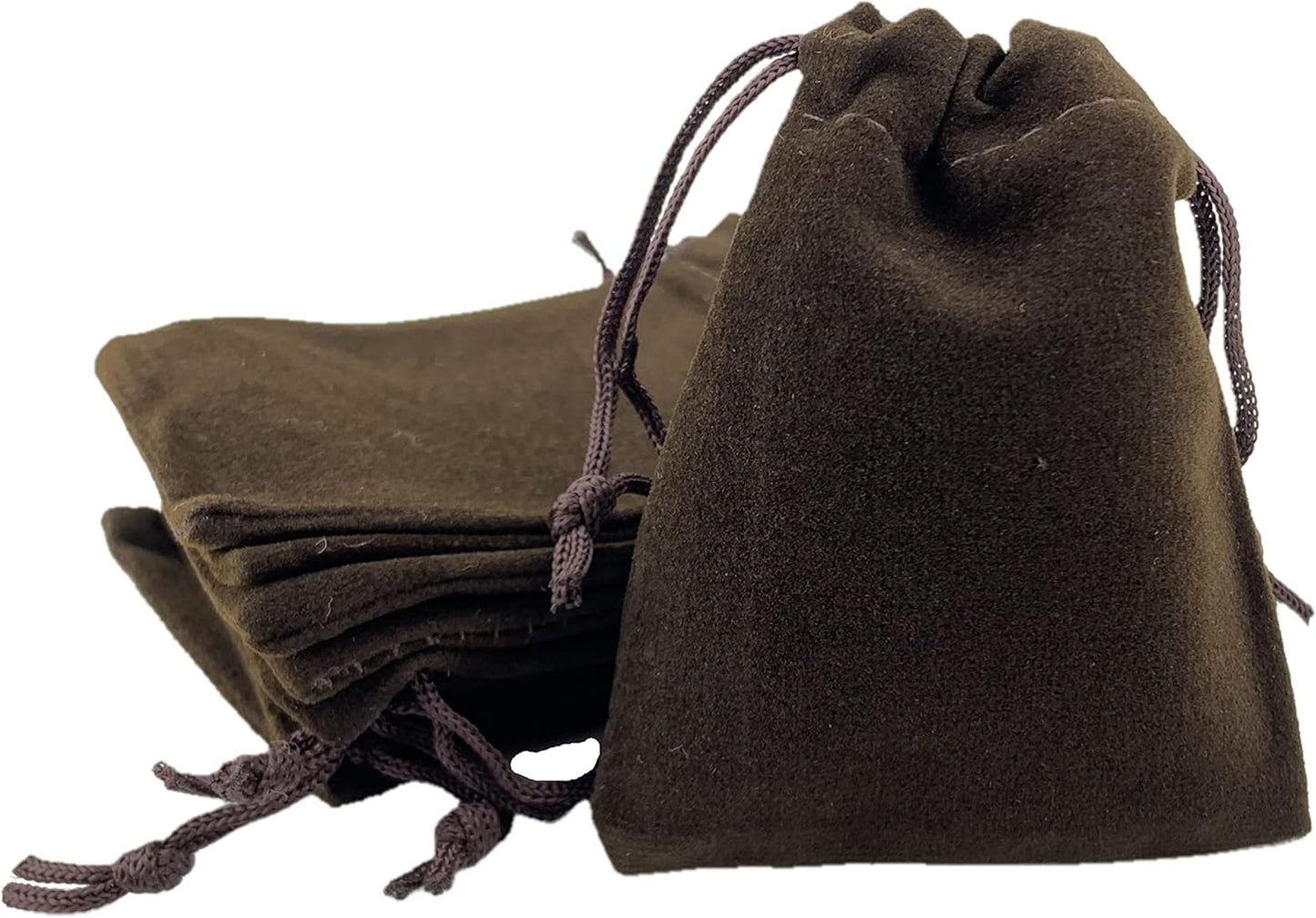Palmhomee Pack of 48 3x4 Inch Velvet Drawstring Bags Gift Bag Velvet Pouch For Jewelry Wedding and Party Favor (Brown)