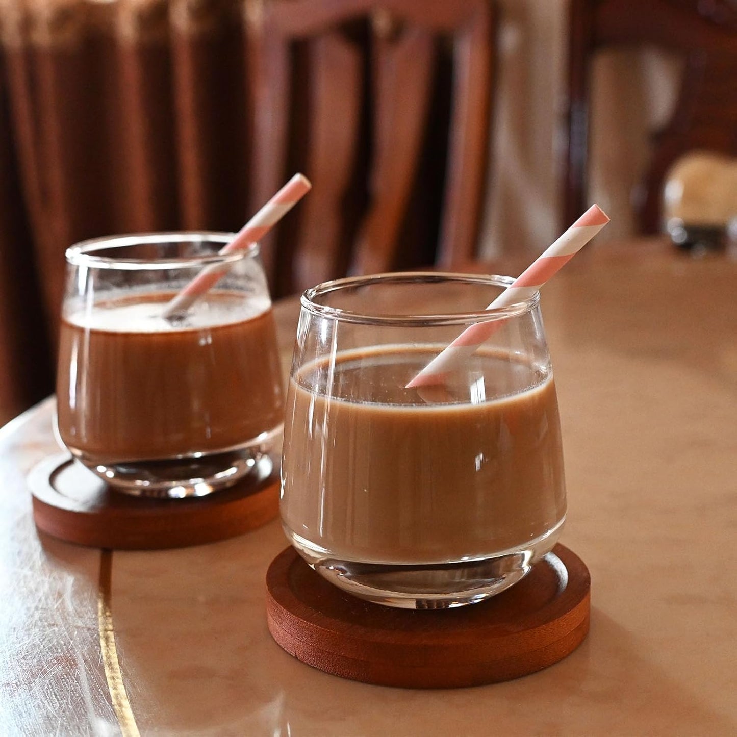 Paper Straws Disposable Pink White - Compostable Drinking Straws for Cocktail, Coffee, Party, Restaurant, Bar,5.75"x 0.24", Pack of 500