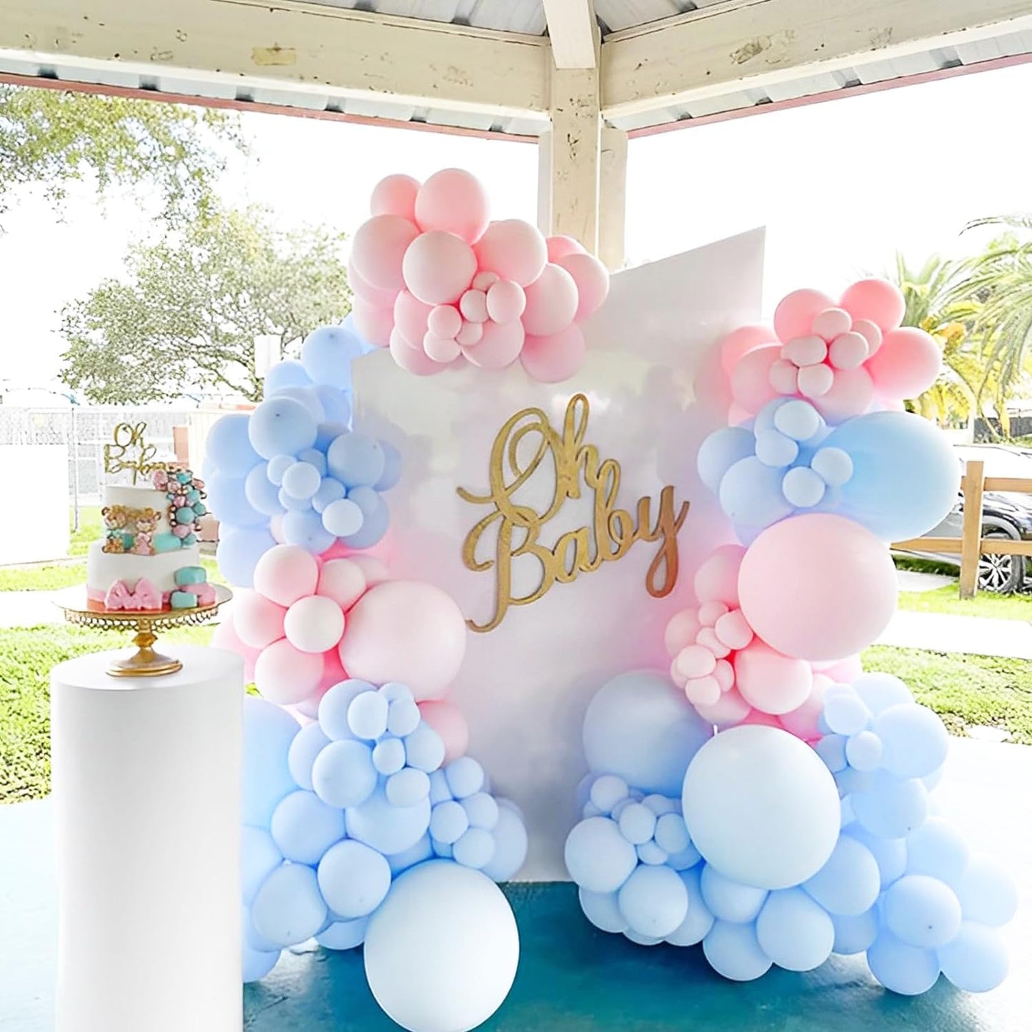 90pack Light Blue Balloons Different Size 18/12/10/5 Inch Baby Blue Balloon Garland Arch Kit for Boys Girls Birthday Party, Baby Shower, Wedding, Gender Reveal, Baby Shower Decorations