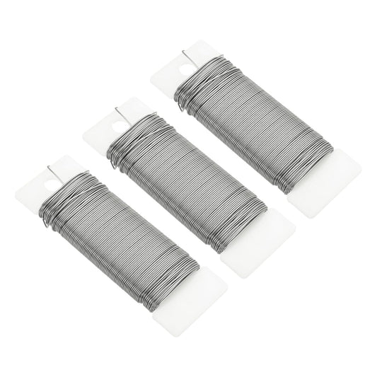 MECCANIXITY 114 Yards/345 Feet Metal Floral Wire 21 Gauge Silver Tone Flexible Paddle Thin Floral Wires for Craft, Christmas Wreath, Flower Arrangement, Wedding, Total 3 Roll