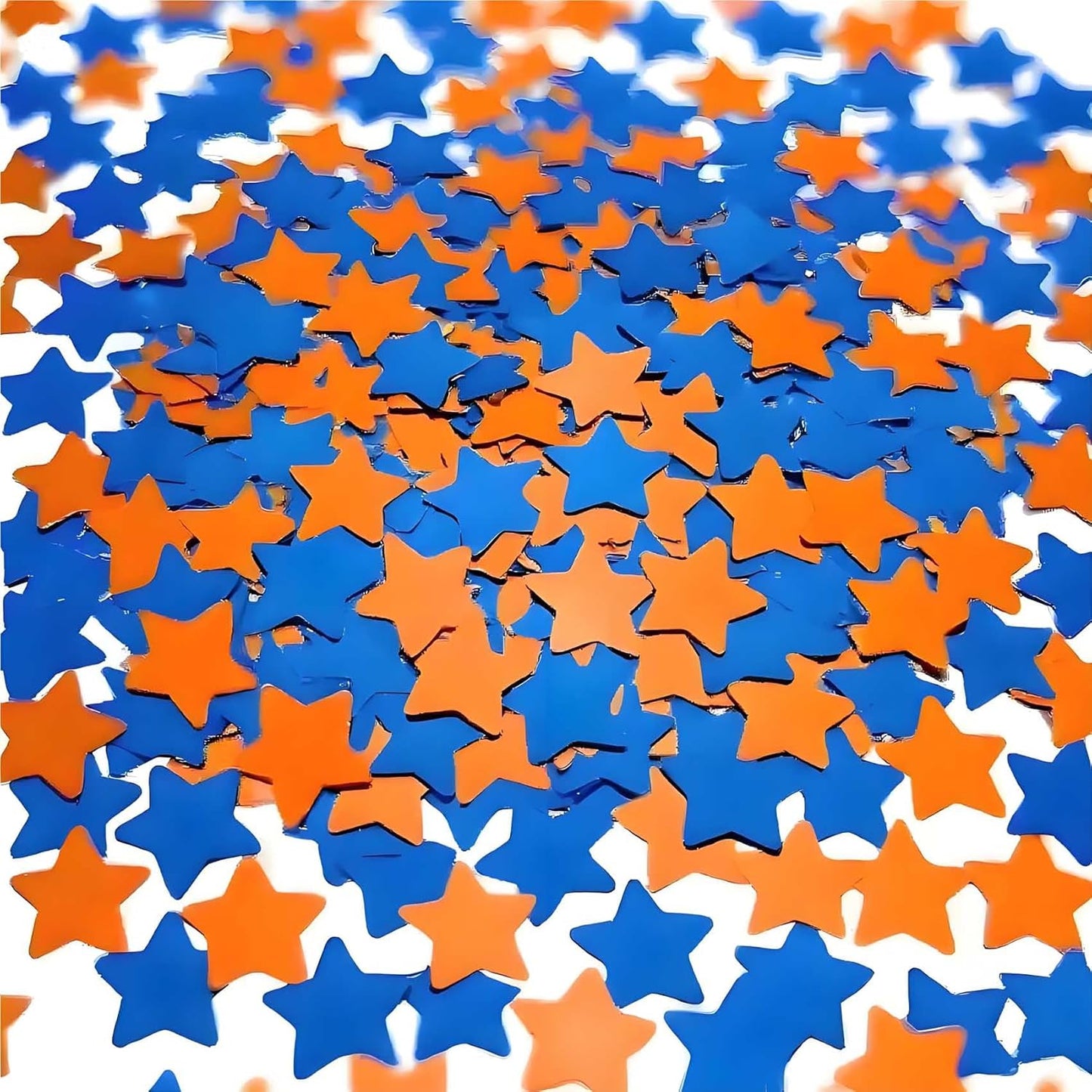 Orange Blue Metallic Foil Star Confetti 0.78inch/2cm 8000Pcs Table Confetti for Party Birthday Decoration or Filled Balloons