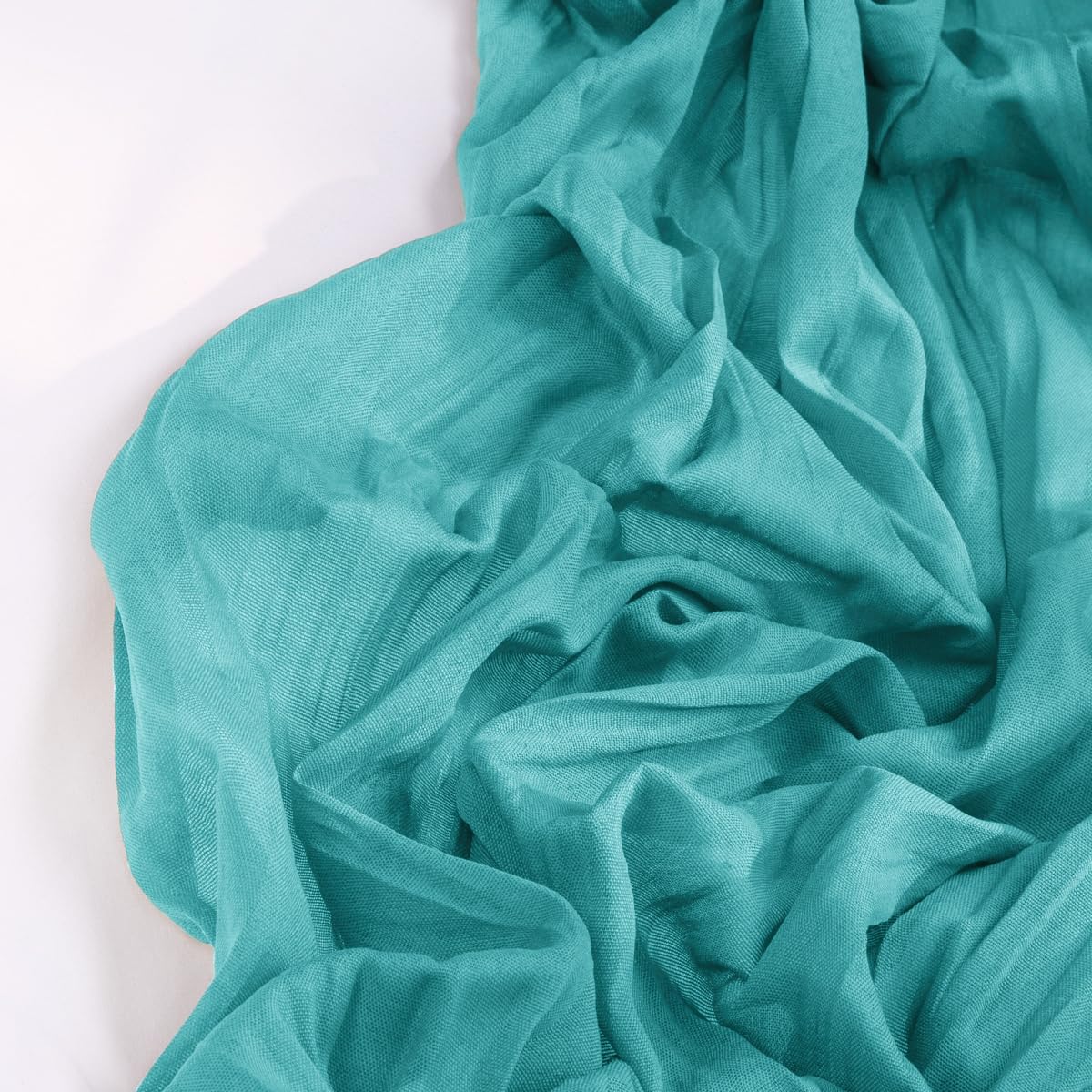 Teal Green Cheesecloth Table Runner 6 Pack Fall Table Runners Boho Gauze 120 Inches Turquoise Cheese Cloth Fall Table Decorations for Thanksgiving Wedding Bridal Baby Shower Tea Party Decor