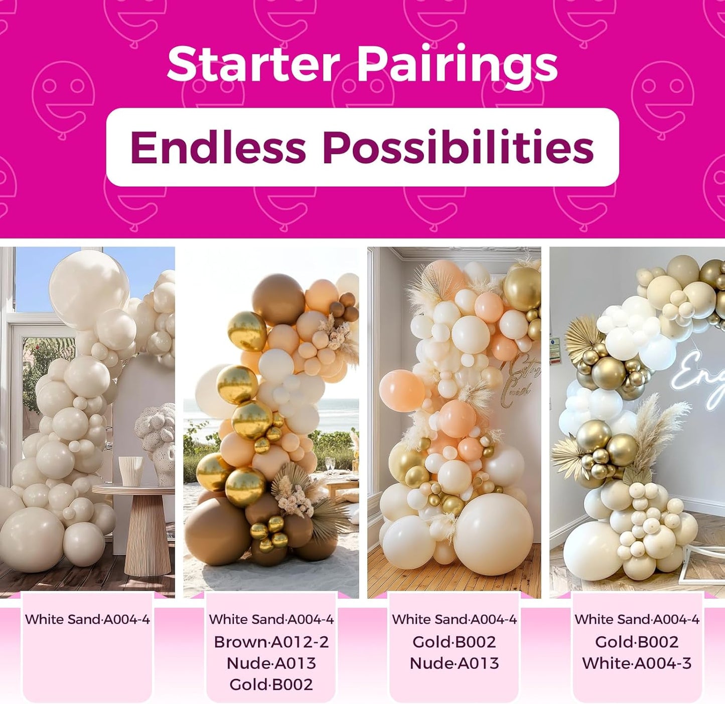 Bezente White Sand Latex Party Balloons - 150 Pack 5 inch Matte Sand White Helium Balloons for Birthday Wedding Bridal Shower Gender Reveal Party Decoration