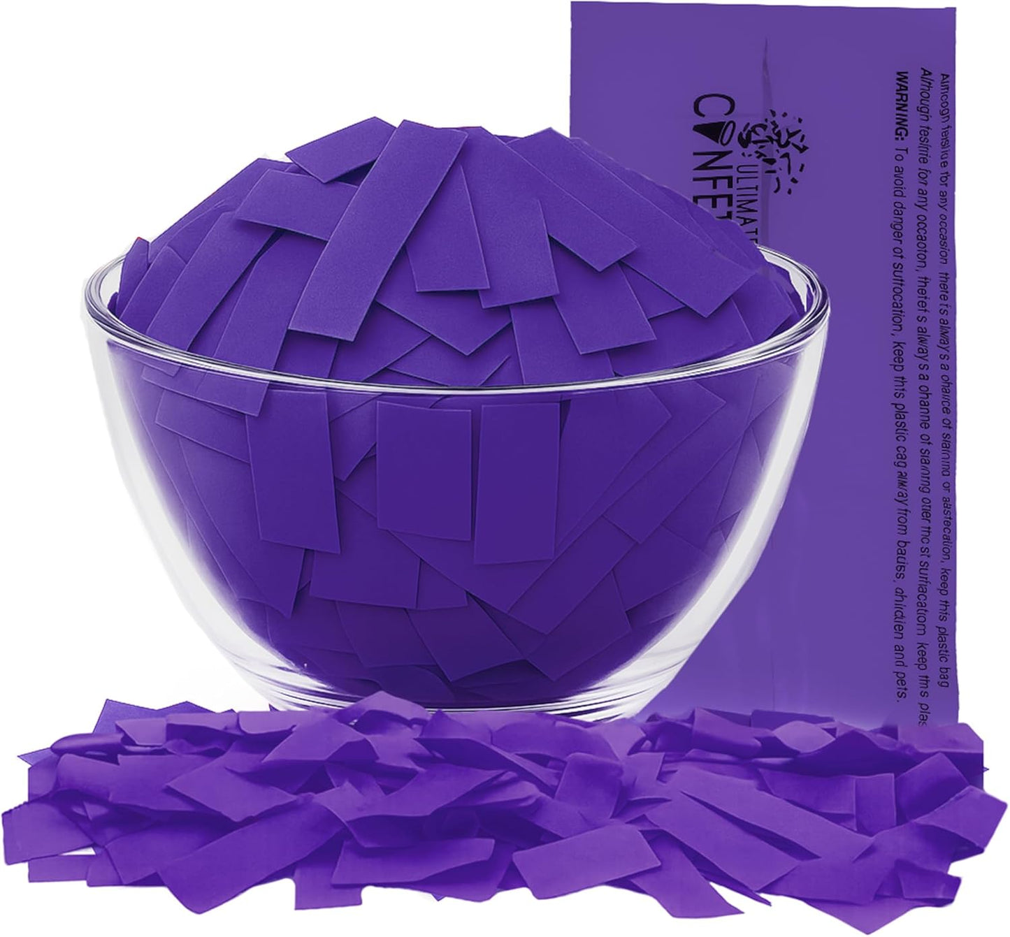 Purple Biodegradable Confetti - Rectangular Fluttering Tissue Paper Confetti for Cannon and Launcher use – Best for Gender Reveal, Wedding, Parties, and Live Events - 1 lb, 16 oz