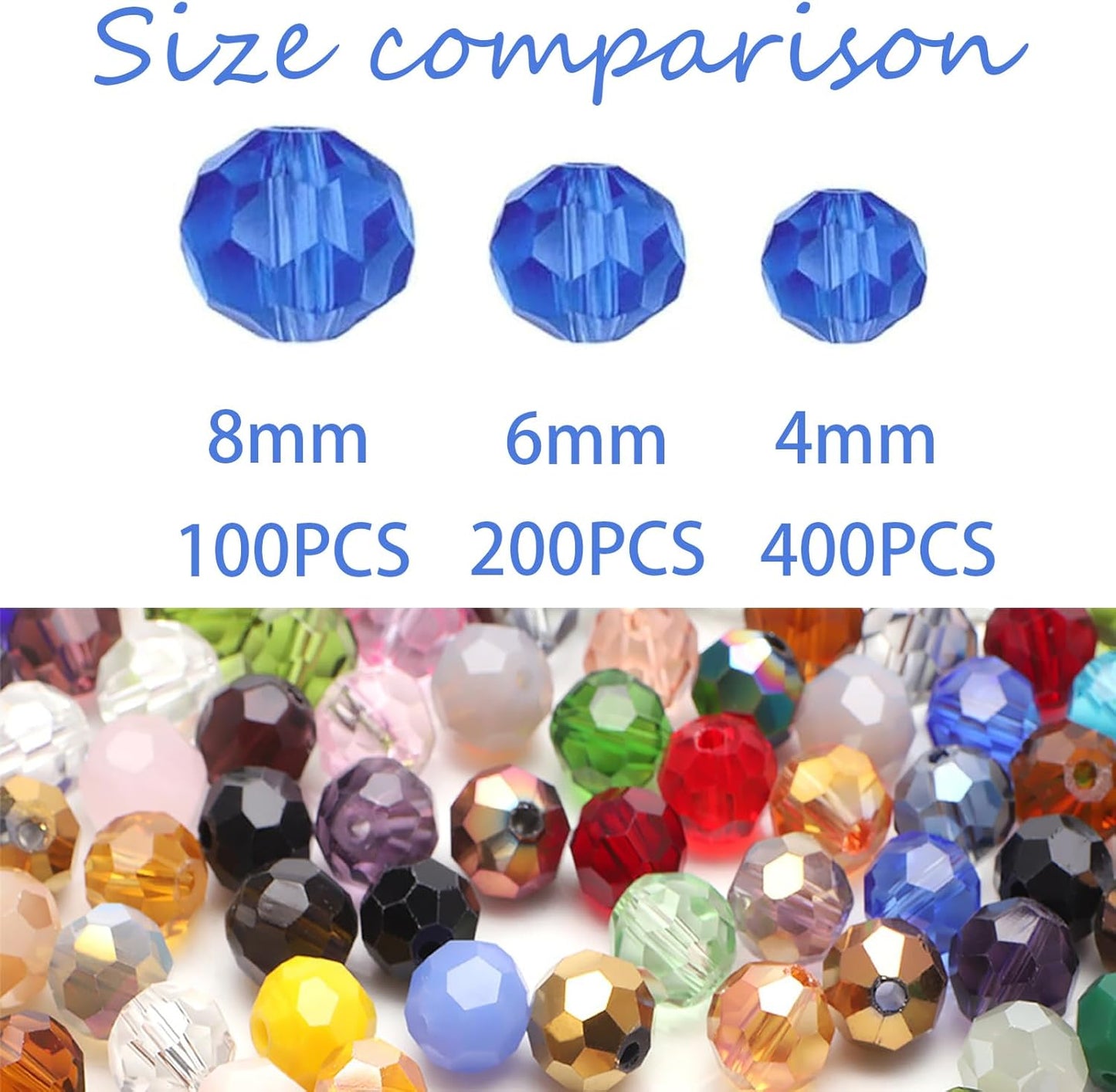 100PCS 8MM Crystal Glass Beads for Jewelry Making - Purple Rondelle Faceted Crystal Glass Beads for Bracelet Making & DIY Crafts