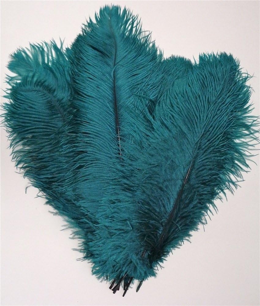 KOLIGHT 40pcs 12''~14''(30~35cm) Natural Ostrich Feathers for DIY Home Wedding Party Office Decoration (Teal)