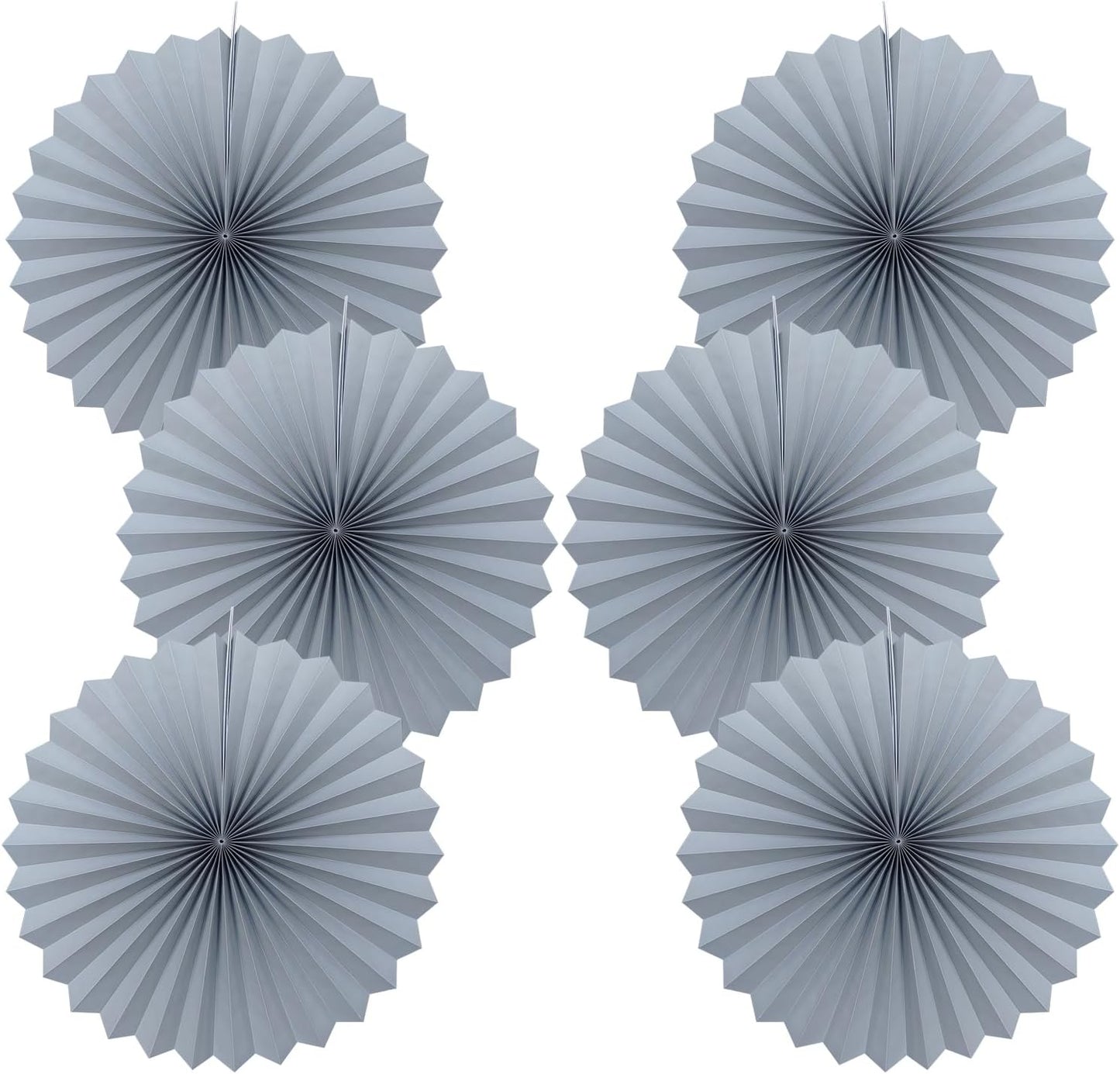 Gray Party Decorations,Wedding Decorations for Party Events Accessories,Anniversary Decorations,Birthday Decorations for Men,16in Hanging Paper Fans 30 Color DIY Set(Gray)