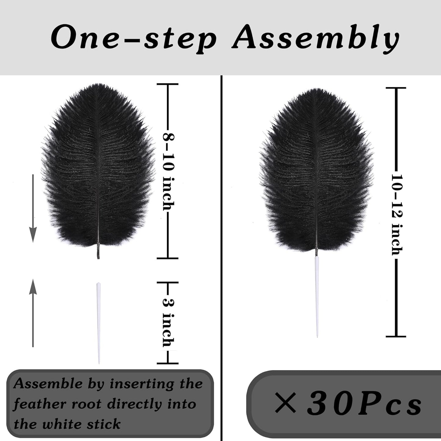 SOGUGOM Brown Craft Ostrich Feathers - 30PCS 8-10 inch Ostrich Feathers Kit for Centerpieces, Kindergarten Crafts, Dream Catchers and DIY Projects(Brown)