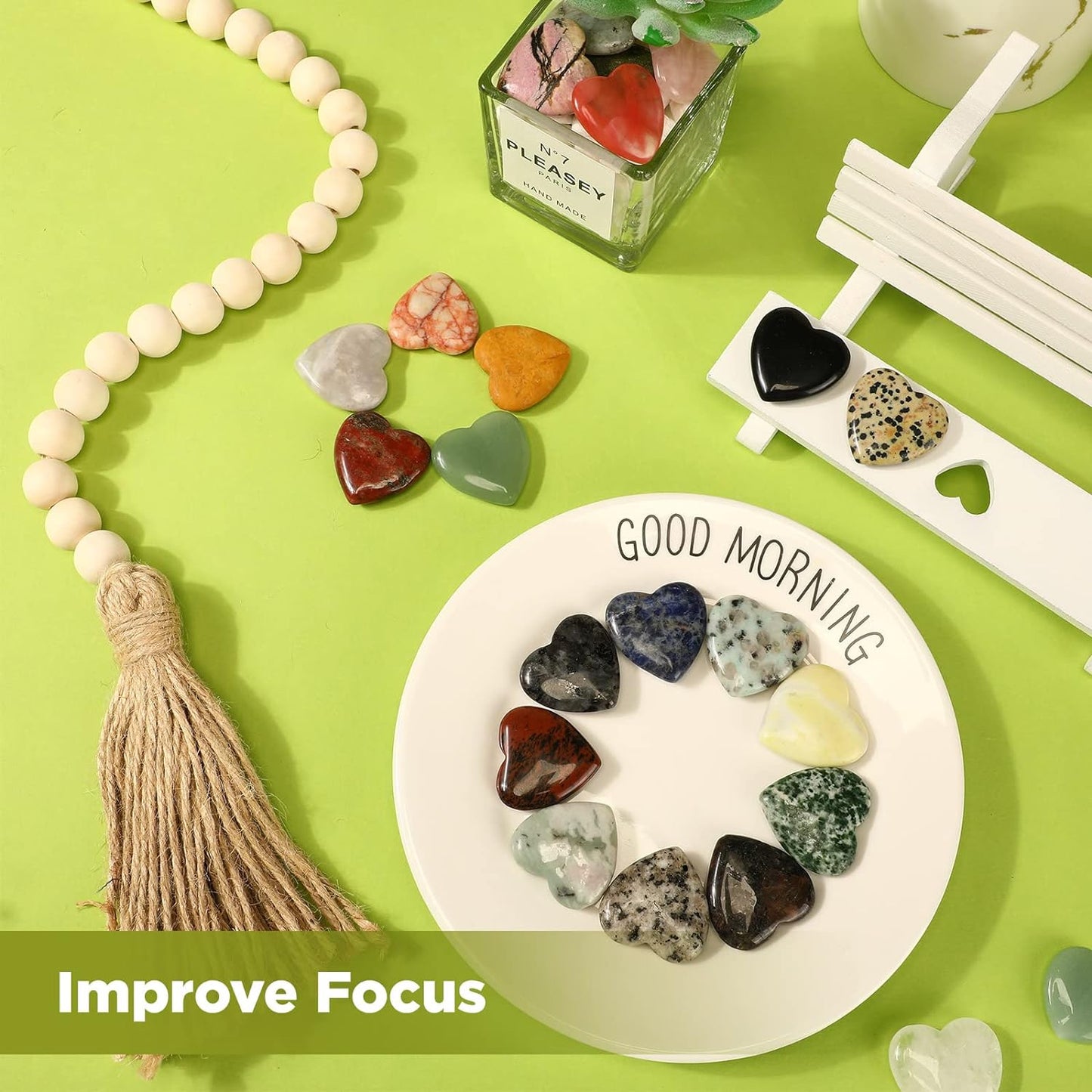 Nuenen 30 Pcs Heart Shape Crystals Bulk 1.2 Inch Gemstone Heart Worry Stone Love Rocks Quartz Wholesale Love Pocket Palm for Christmas Stress Relief Witchcraft Women Gift (Classic Color)