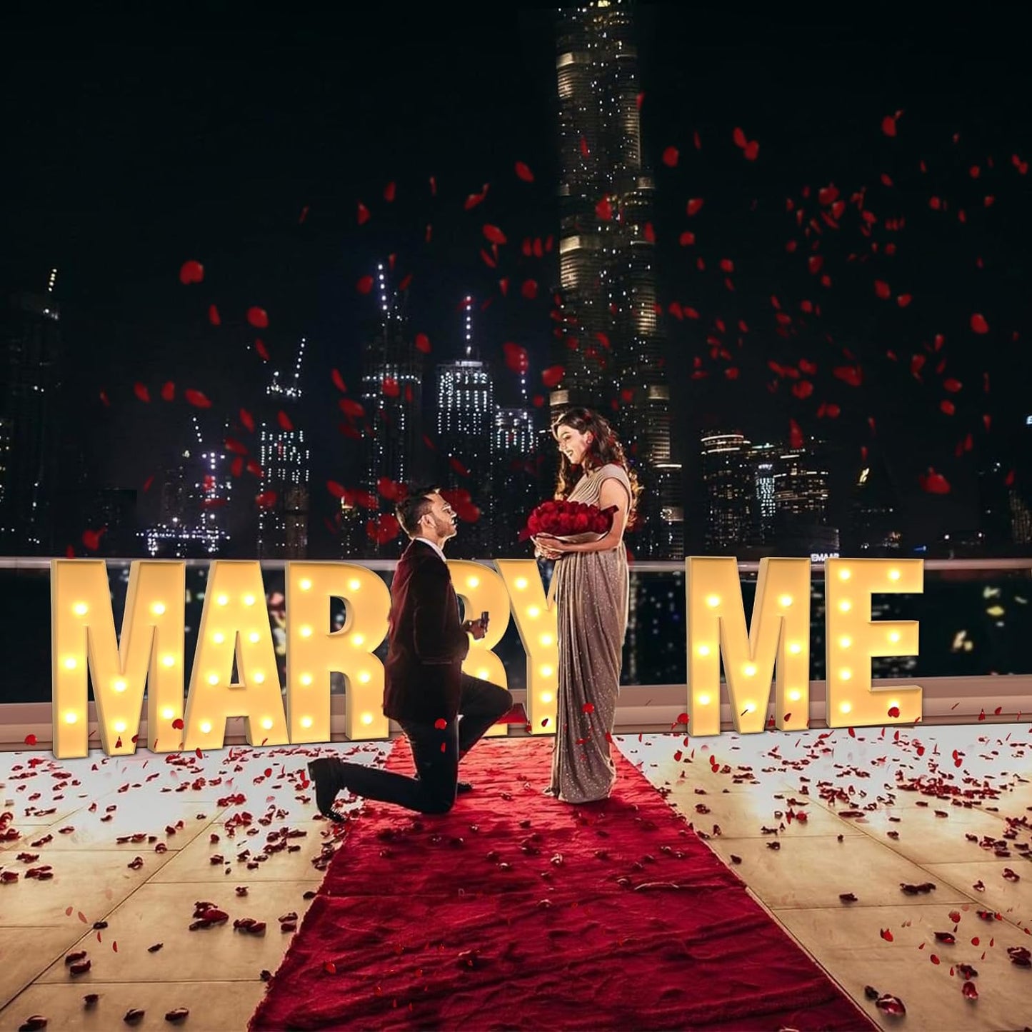 Marquee Letters 4 Feet Tall Large Light Up Letters R Wedding Mr and Mrs Sign Marry Me Engagement Party Decor Yellow Light Birthday Decorations Balloon Arch Kit Foam Sign R