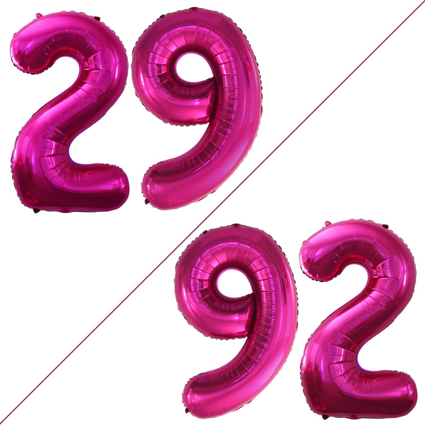 GOER Number 29 Balloons for 29th Birthday Party Decorations,42 Inch Jumbo Foil Helium 92 Balloons for 92nd Birthday Party Decoration (Bright Peach)