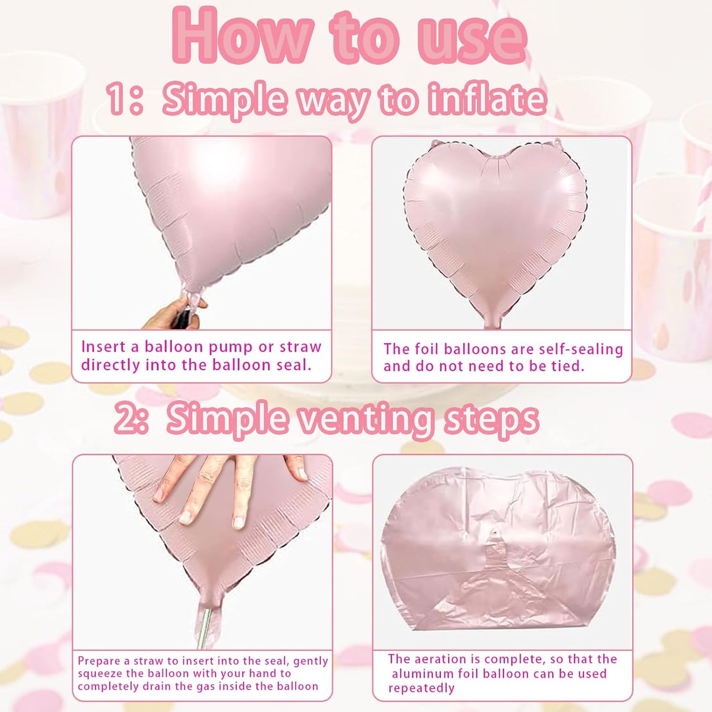 Pink Heart Ballloons,18 Inch Pastel Pink Foil Love Heart Shaped Balloons 12Pcs Baby Pink love balloon for Anniversary Wedding Engagement Birthday Party Baby Shower Decorations