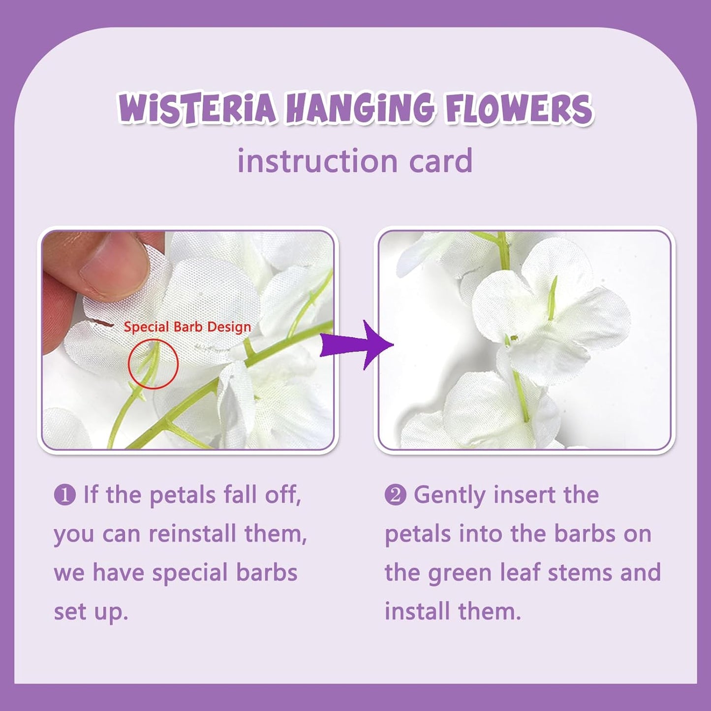 5 Pack Purple Wisteria Hanging Flowers Garland, 3.77 Feet Artificial Flower Vines, Fake Wisteria, Artificial Vines Hanging Garland for Backdrop Outdoor Yard Garden Decor