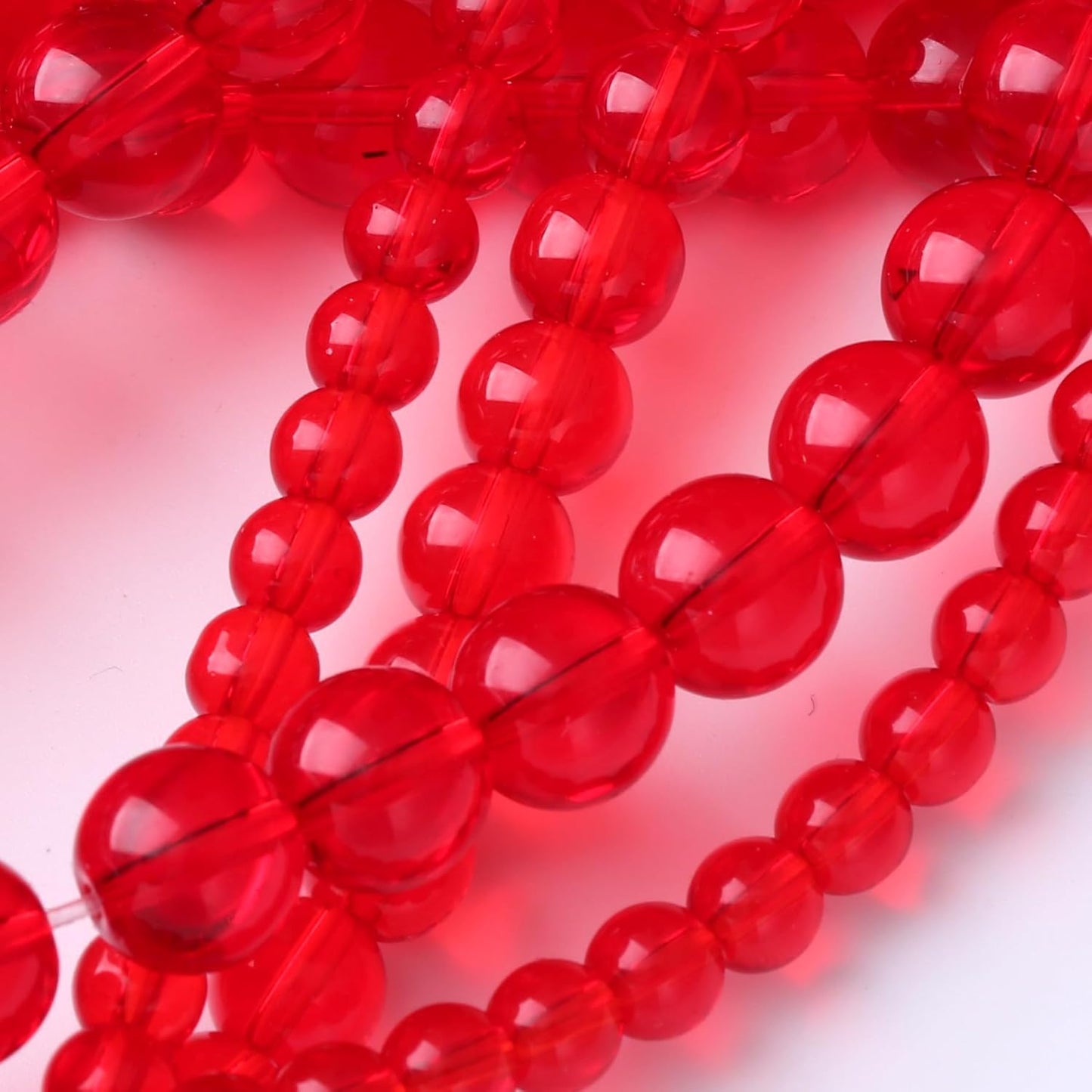 Red Glass Stone Beads Gemstone Round Crystal Energy Jade Beads Stone Beads for Jewelry Making DIY Bracelet Necklace Jewelry Making 1 Strand 15.5inch 60PCS 6MM