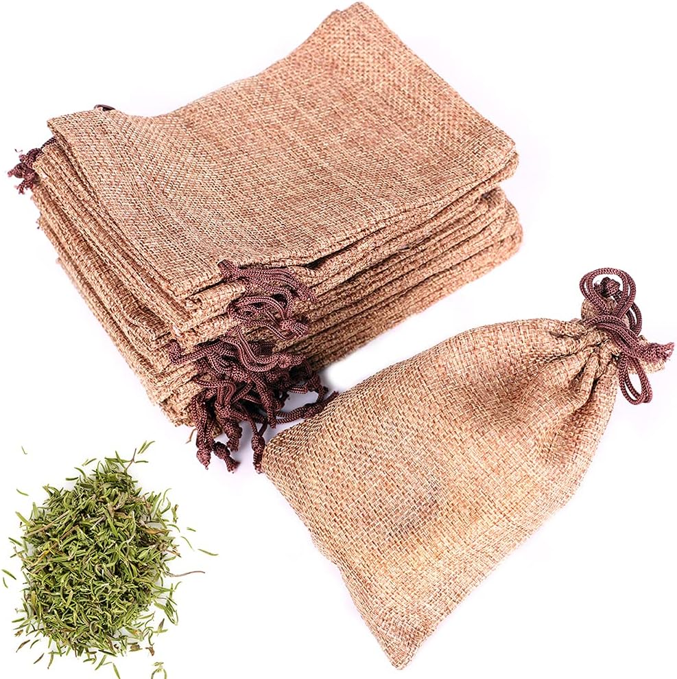 LYSXP 50PCS Burlap Bags with Drawstring，4x6 Inch Drawstring Gift Bag Jewelry Pouches for Wedding Party Favors, DIY Craft Christmas Presents