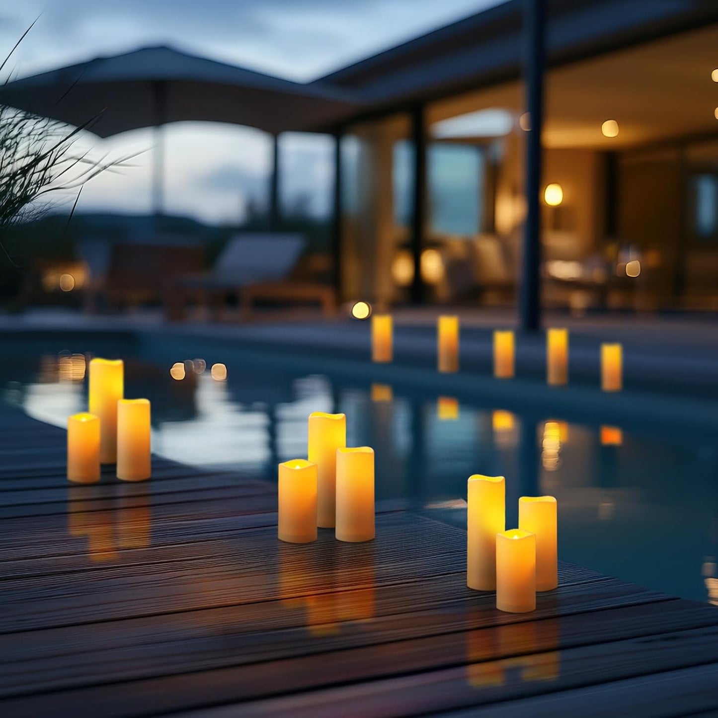 Homemory 12-Piece Waterproof Flameless LED Candles with Remote Control & Timer, Multi-Size Set (D2.2'' x H4''5''6''), Battery Operated for Outdoor/Indoor Decor, Wedding, Holidays & Events