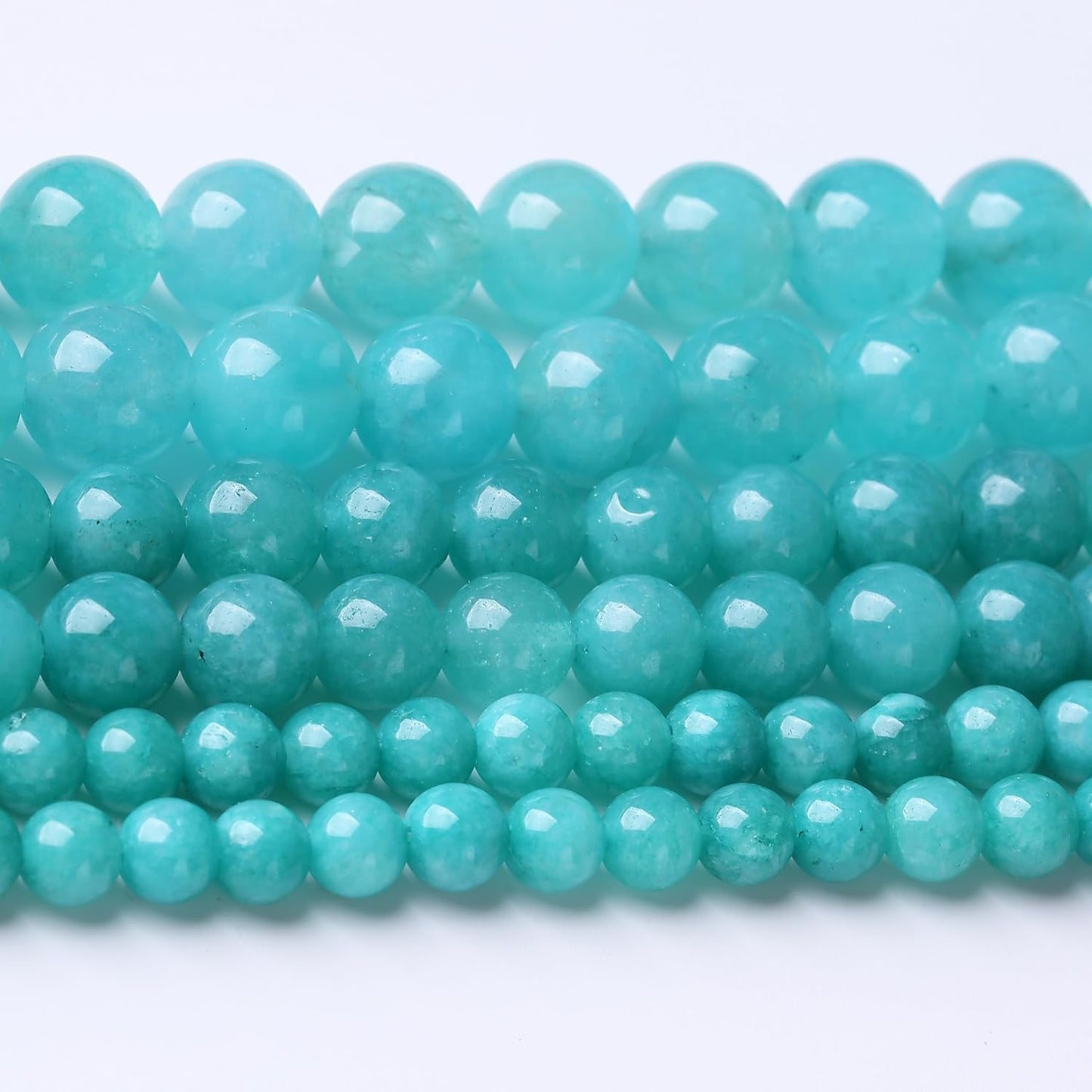Blue Jade Stone Beads Gemstone Round Crystal Energy Jade Beads Stone Beads for Jewelry Making DIY Bracelet Necklace Jewelry Making 1 Strand 15.5inch 60PCS 6MM