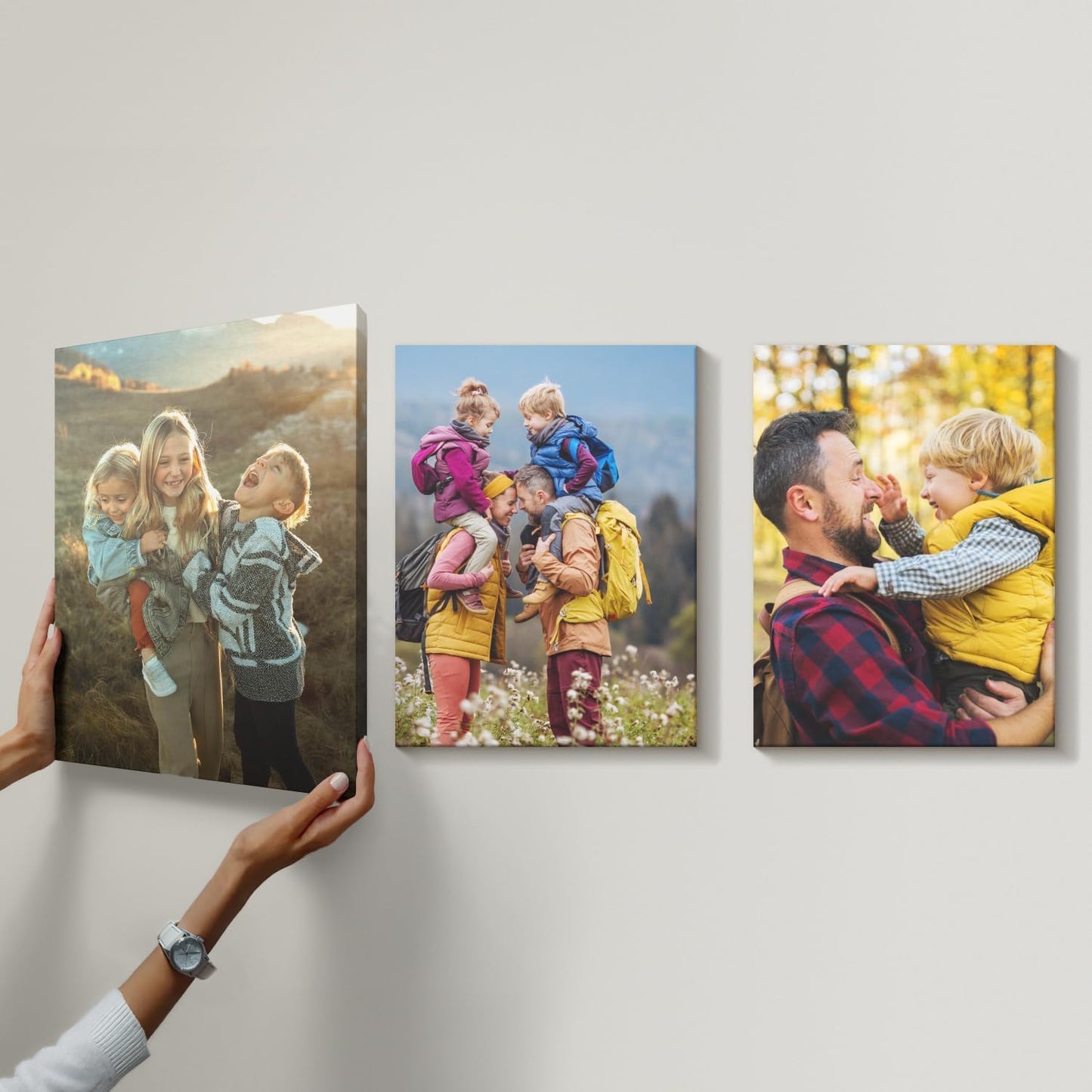 Mixtiles Official - Custom Photo Tiles - Personalized Printed Photos - Magnetic Wall Frames - Adhesive Sticker, No Nails - Various Sizes and Frames - large-set-Tile - Canvas Frame