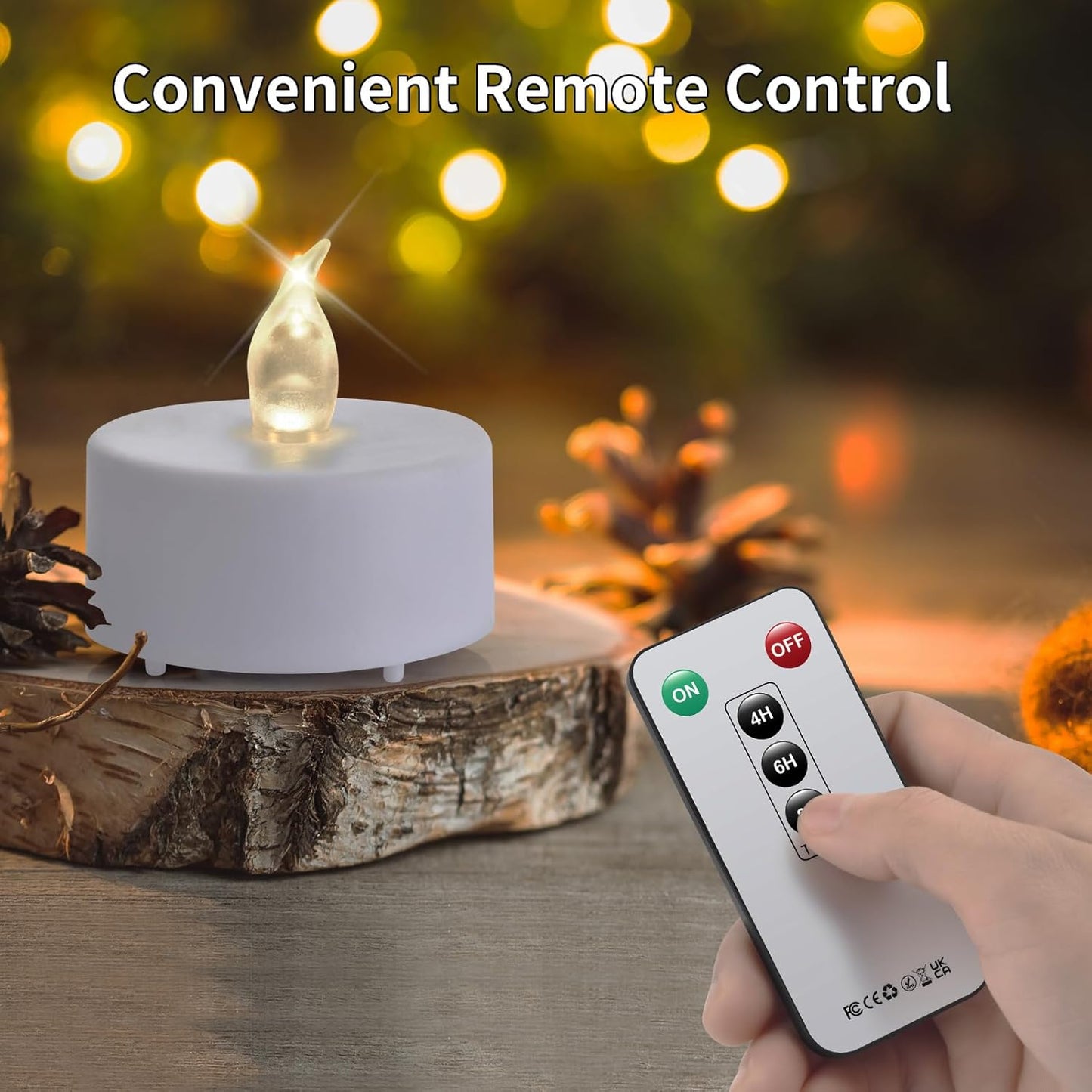 Tea Light Candles with Remote Control,Flickering Flameless LED Candle,Long Lasting 400+Hours,Battery Operated with Timer for Home Decoration Seasonal &Festival Celebration WarmWhite (24pcs)