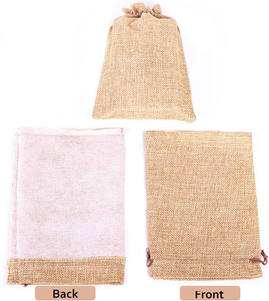 LYSXP 50PCS Burlap Bags with Drawstring，5x7 Inch Drawstring Gift Bag Jewelry Pouches for Wedding Party Favors, DIY Craft Christmas Presents