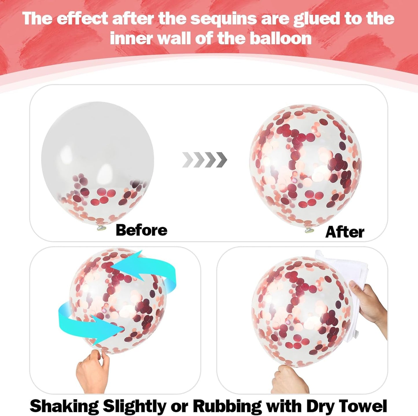 Dusty Pink Balloon Set, 60Pcs 12 Inch Retro Blush Pink White Sand Nude Latex Balloon with Metallic Confetti Rose Pink Helium Balloon for Girls Women Birthday Party Baby Shower Boho Decoration Supplies