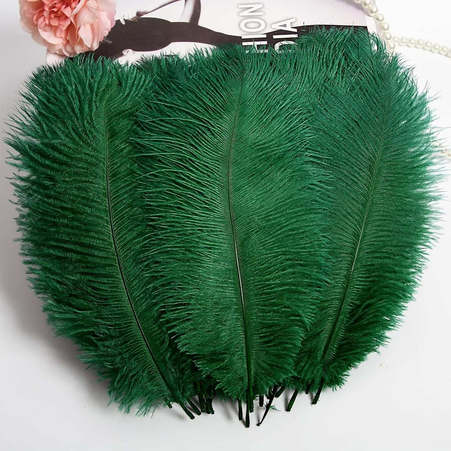 THARAHT 24pcs Ostrich Feathers Natural Bulk 10-12Inch 25cm-30cm for Wedding Party Centerpieces Easter Gatsby Flower Arrangement and Home Decorate Ostrich Feathers,Cyan