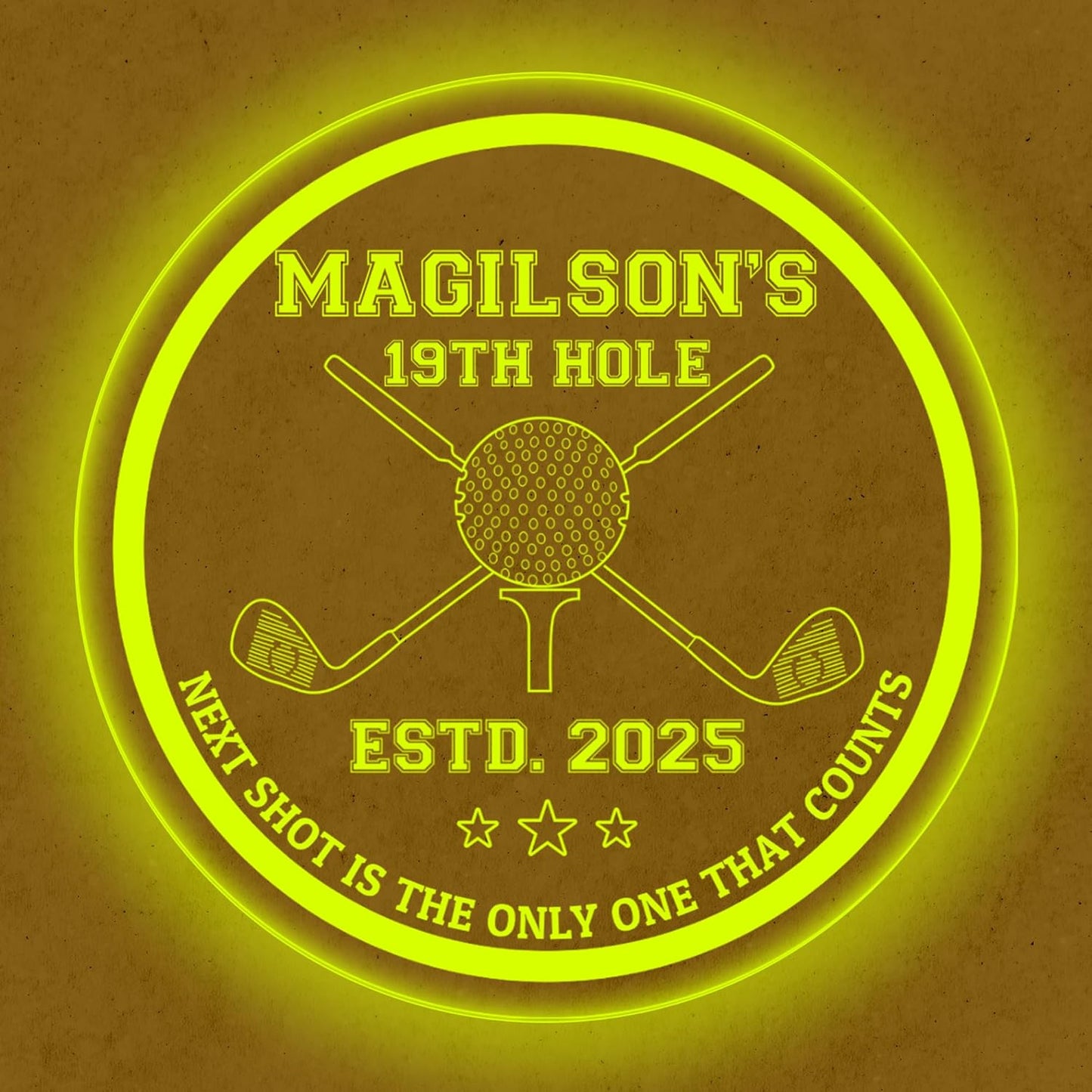 Custom Golf LED Bar Sign – Personalized Color Changing Acrylic Wall Decor for Home Bar, Man Cave, Game Room, or Patio (Golf Bar, 20 INCHES)