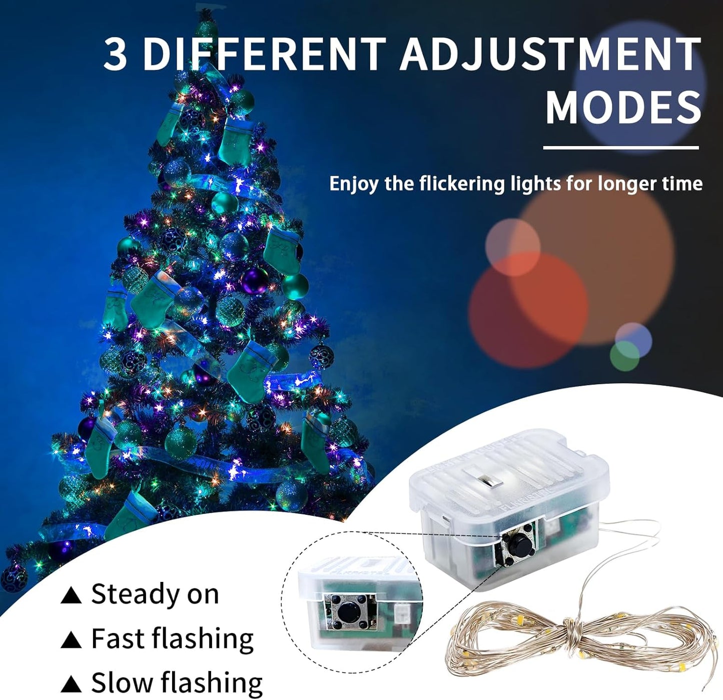 24 Pack Fairy Lights 7Ft 20 LED Twinkle String Lights 3 Modes Battery Operated Waterproof Firefly Starry for Mason Jar Party Wedding Christmas Valentines Day Table Centerpieces,Multicolor