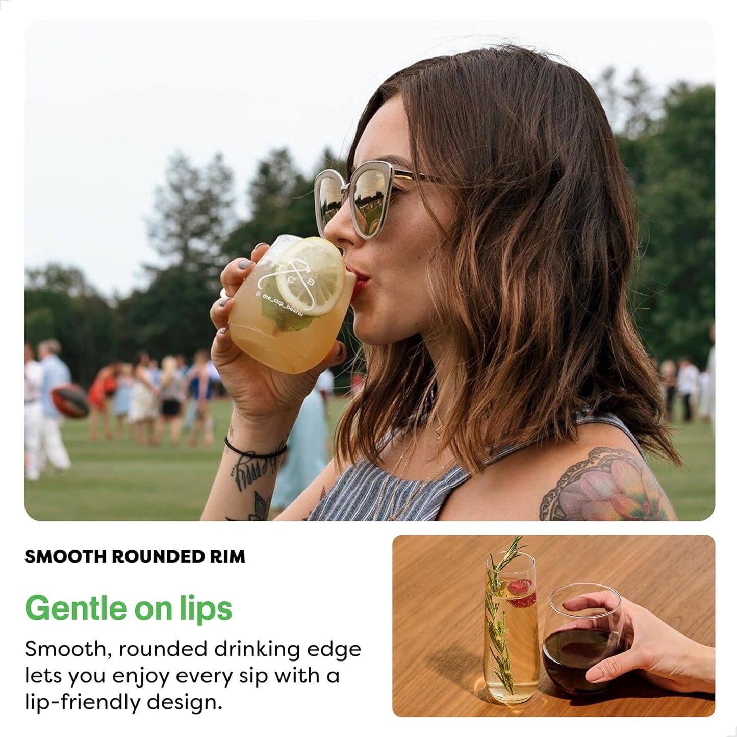 TOSSWARE POP 14oz Vino with Mix Color Stem SET OF 12, Premium Quality, Recyclable, Unbreakable & Crystal Clear Plastic Wine Glasses