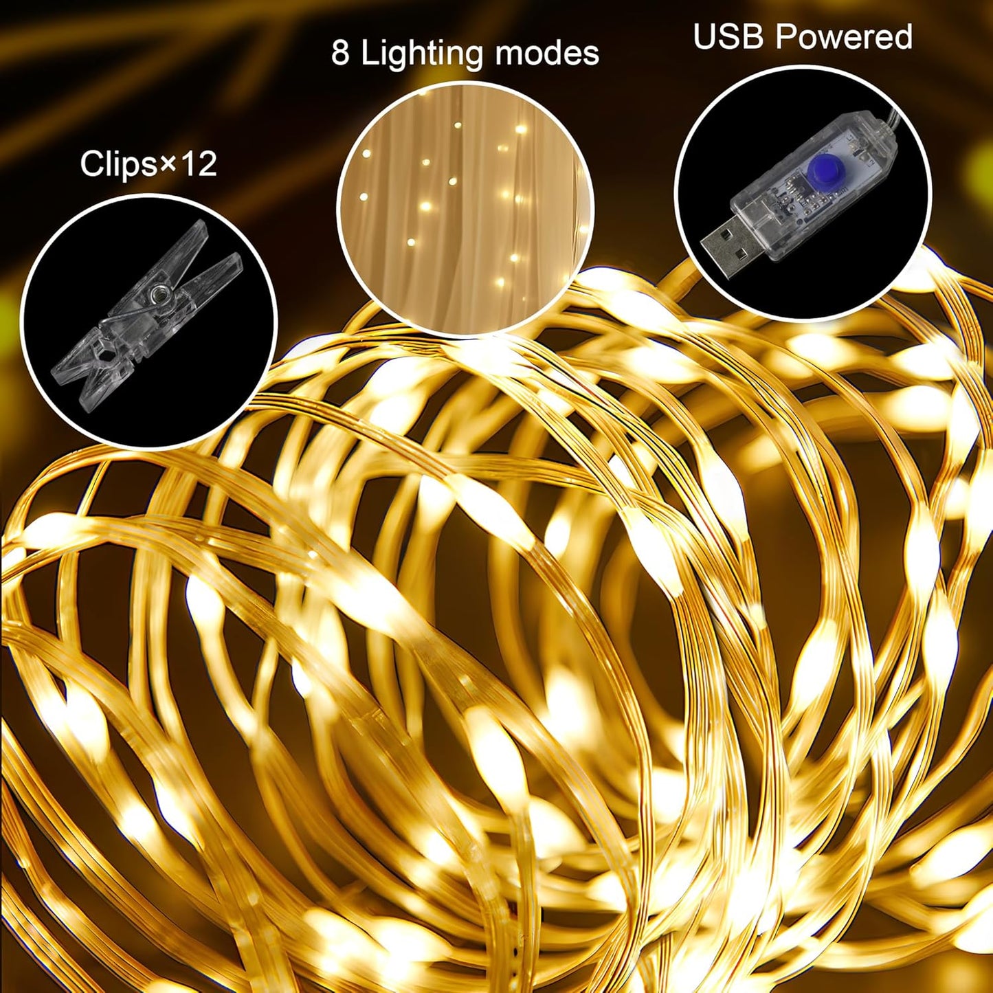 Tulle Backdrop Curtain with Lights String 10FT X 8FT Champagne Sheer Tulle Backdrop Curtains for Wedding Birthday Party Reception Photo Booth Background Decorations (2 Panels 5x8FT)