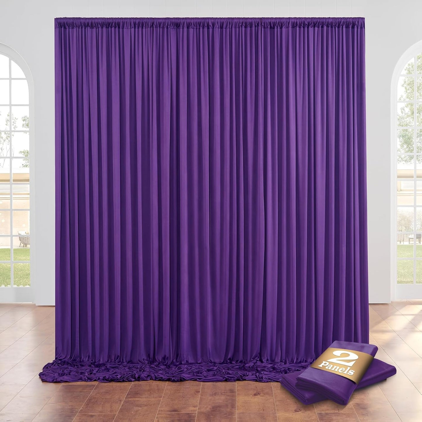 CO-AVE Wrinkle Free Purple Backdrop Curtains for Party Background, Purple Photo Curtains Backdrop Drapes 2 Panels Back Drop Cloth for Wedding Birthday Photography Baby Shower Decor,10ftx10ft
