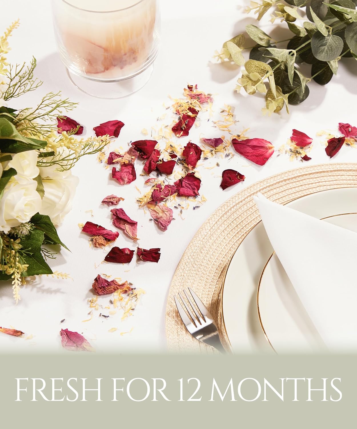 Flora & Bloom Biodegradable Confetti For 28 Guests | Dried Flowers (180g, 0.4lbs) | Wedding Confetti | Jasmine, Lavender & Rose Petals | Wedding Decorations