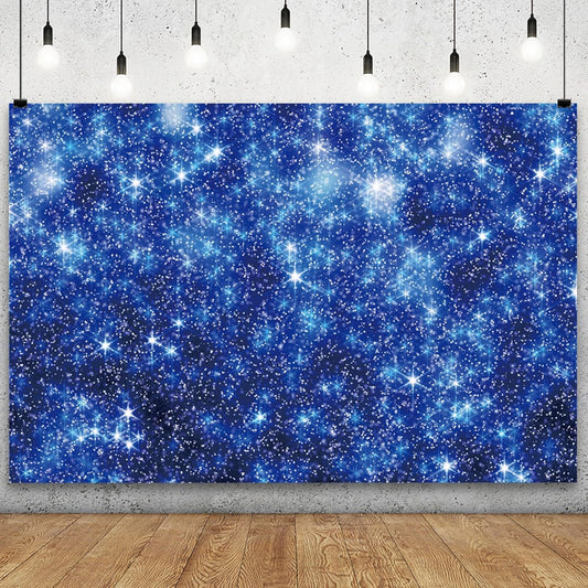 YongFoto Blue Glitter Backdrop 12x10ft Silver Light Spots Navy Blue Sequin Bokeh Photography Background Birthday Bridal Shower Wedding Photography Background Party Banner Decor Portraits Photoshoot