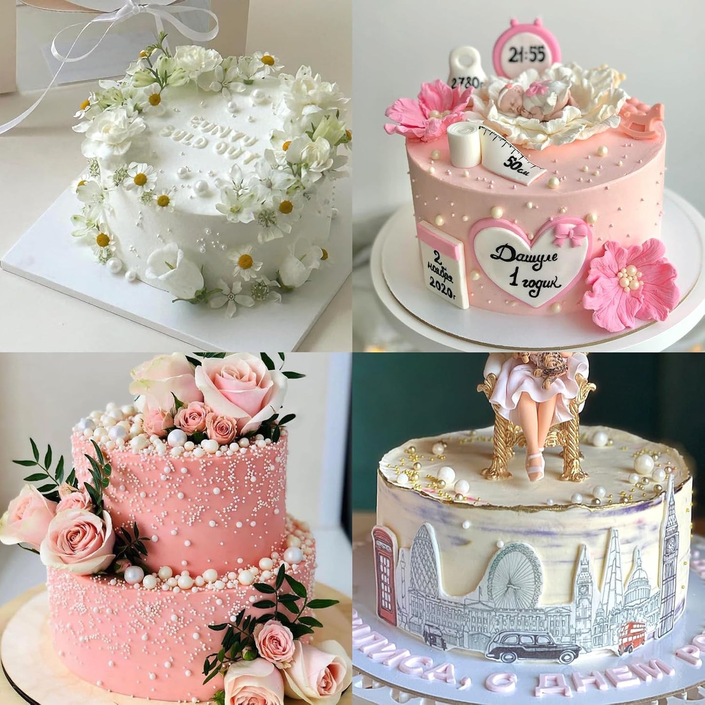 Edible Pearl Sugar Sprinkles White Candy Pearls Baking Decorations 10mm 130g/4.58 Oz White Sprinkles Sugar Pearl for Cake Decorating Edible Ball Sprinkle Ice Cream Toppings Wedding Chirstmas Supplies