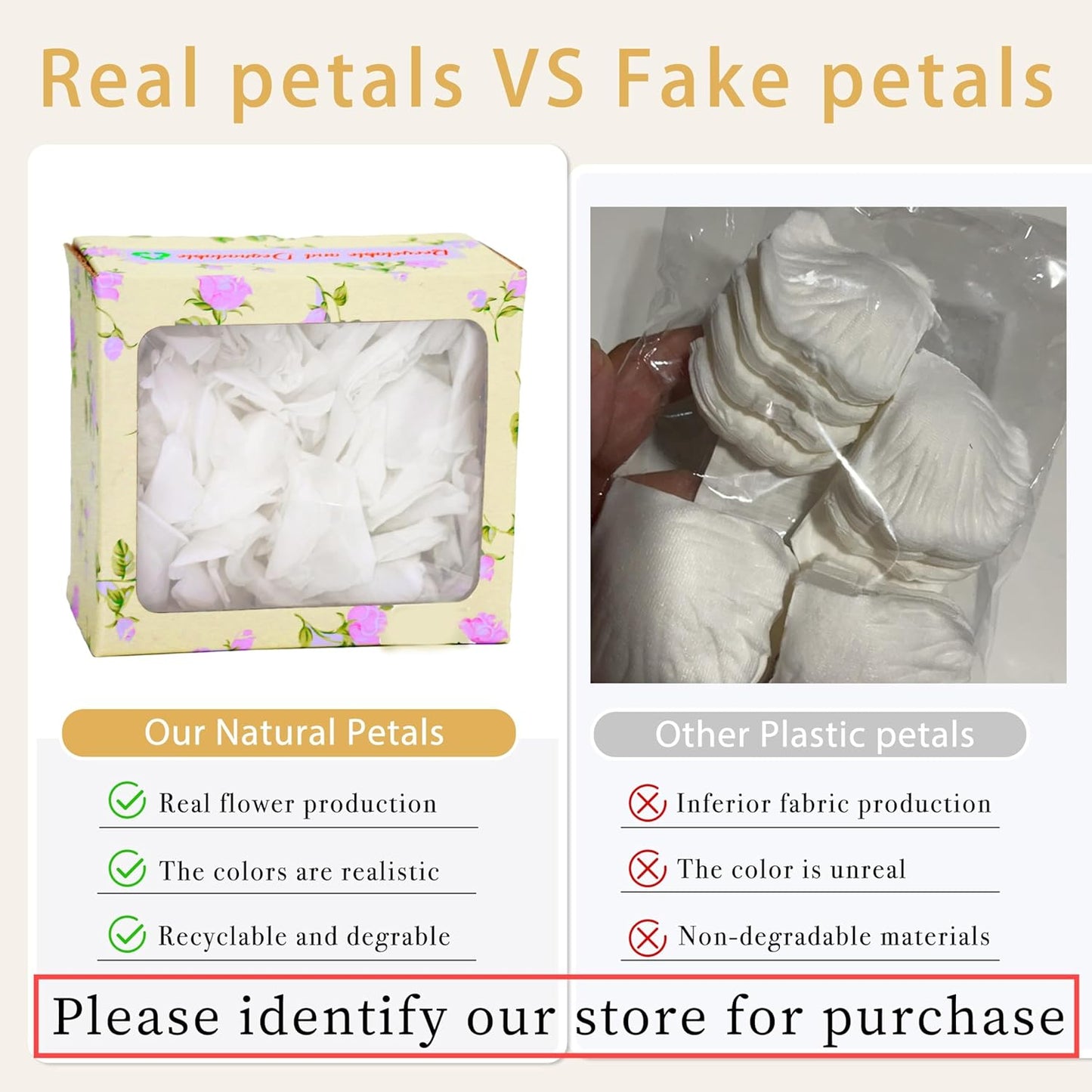 Real Dried Ivory White Rose Petals, Frozen Preserved Petals for, Wedding Party Decorations, Bio Confetti, Table Centerpieces, Bridal Shower, 1.58 oz / 45 g